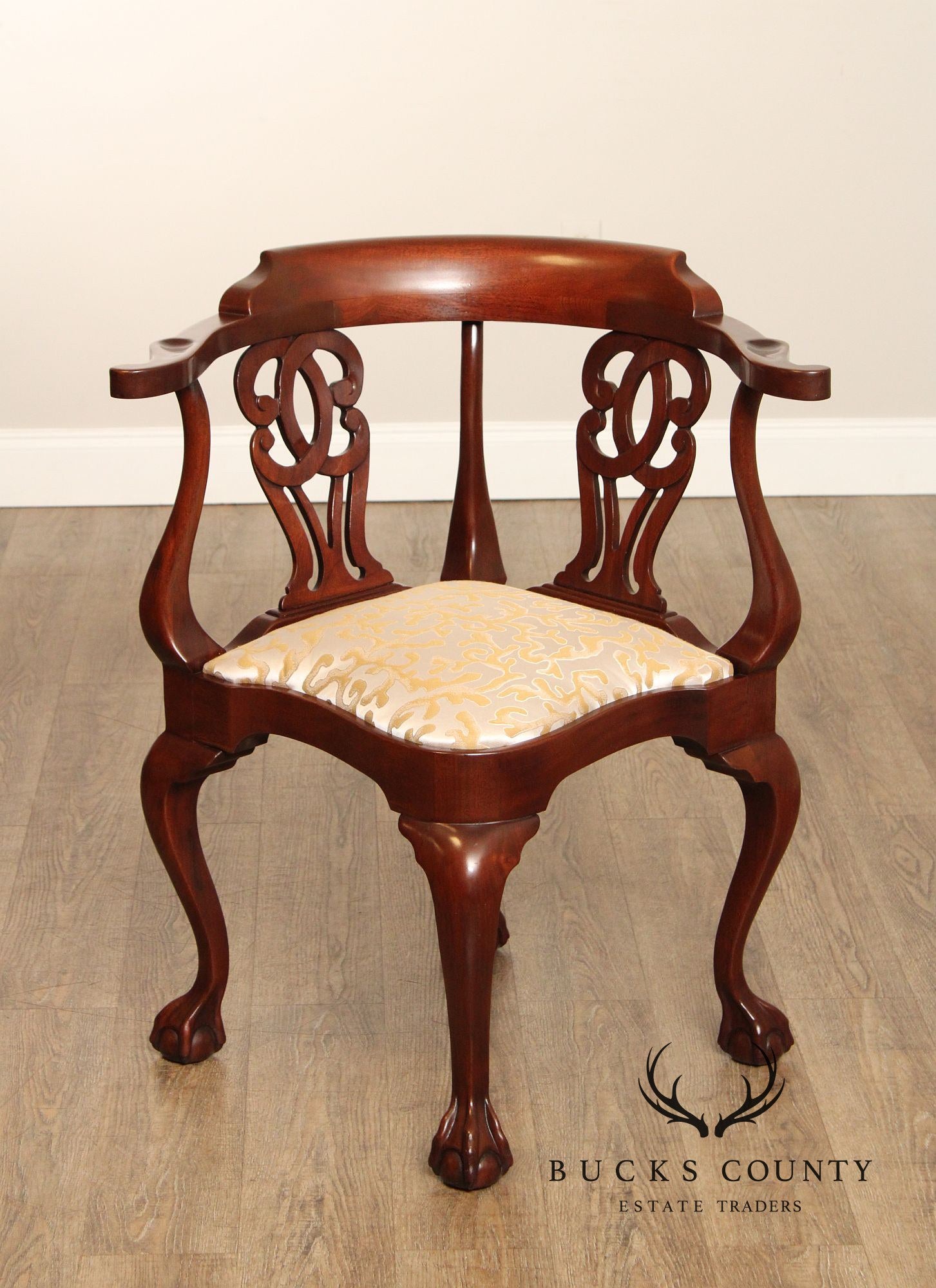 Hickory Chair Chippendale Style Mahogany Corner Chair