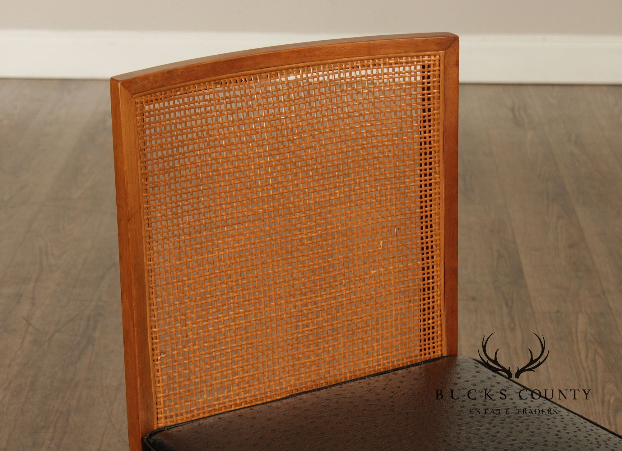 Michael Taylor For Baker Mid Century Modern Set of Six Cane Back Dining Chairs