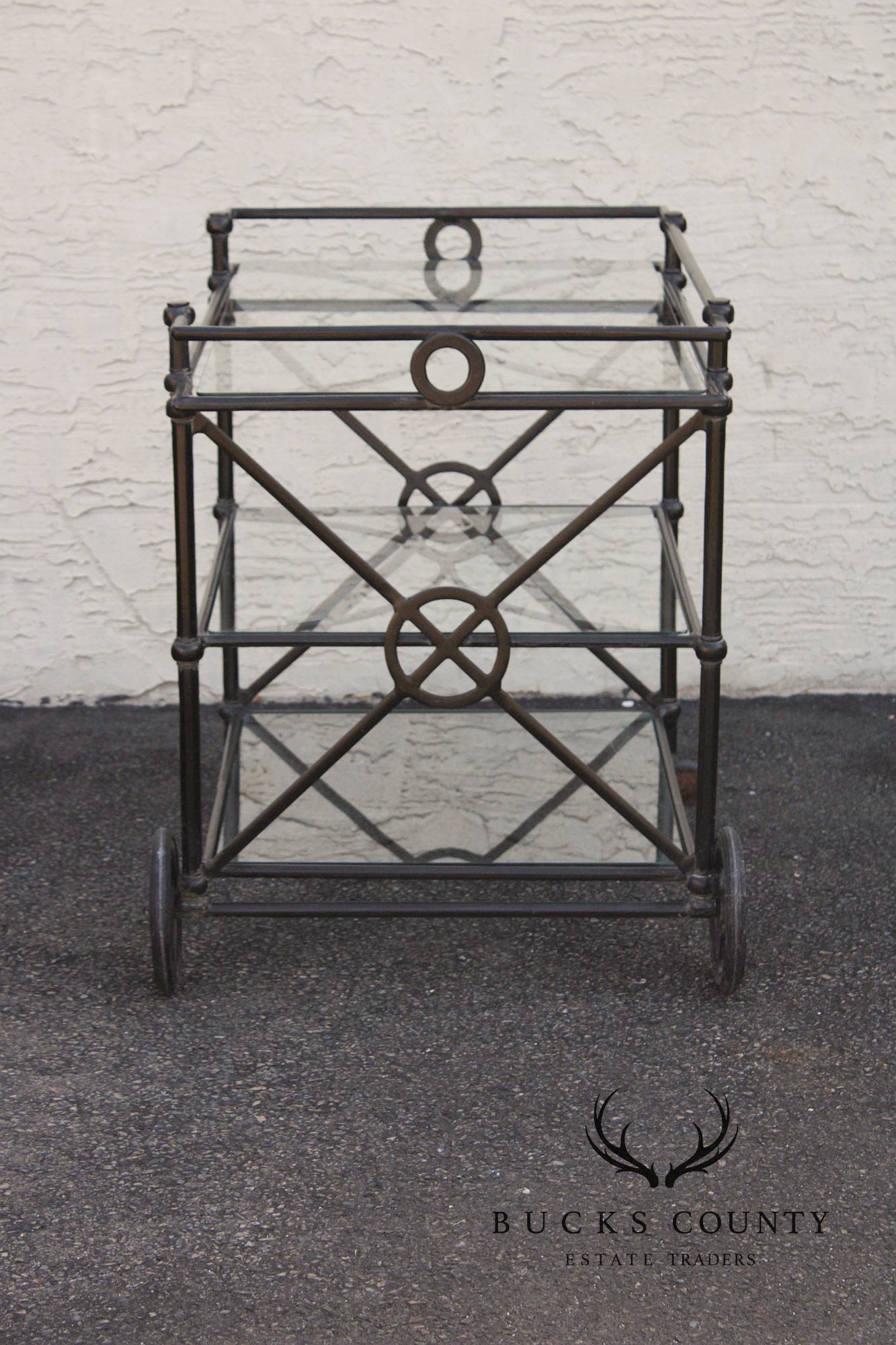 Woodard Delphi Three-Tier Patio Serving Bar Cart