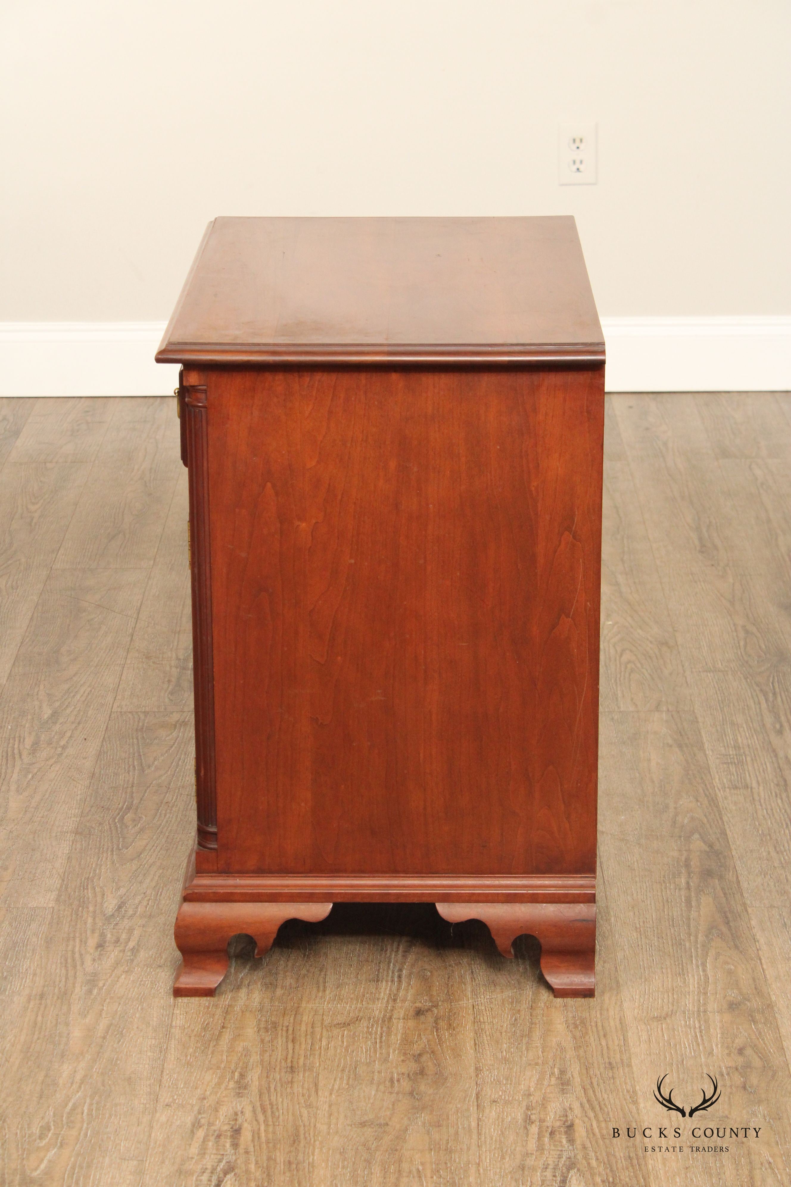 Chippendale Style Cherry Nightstand Cabinet