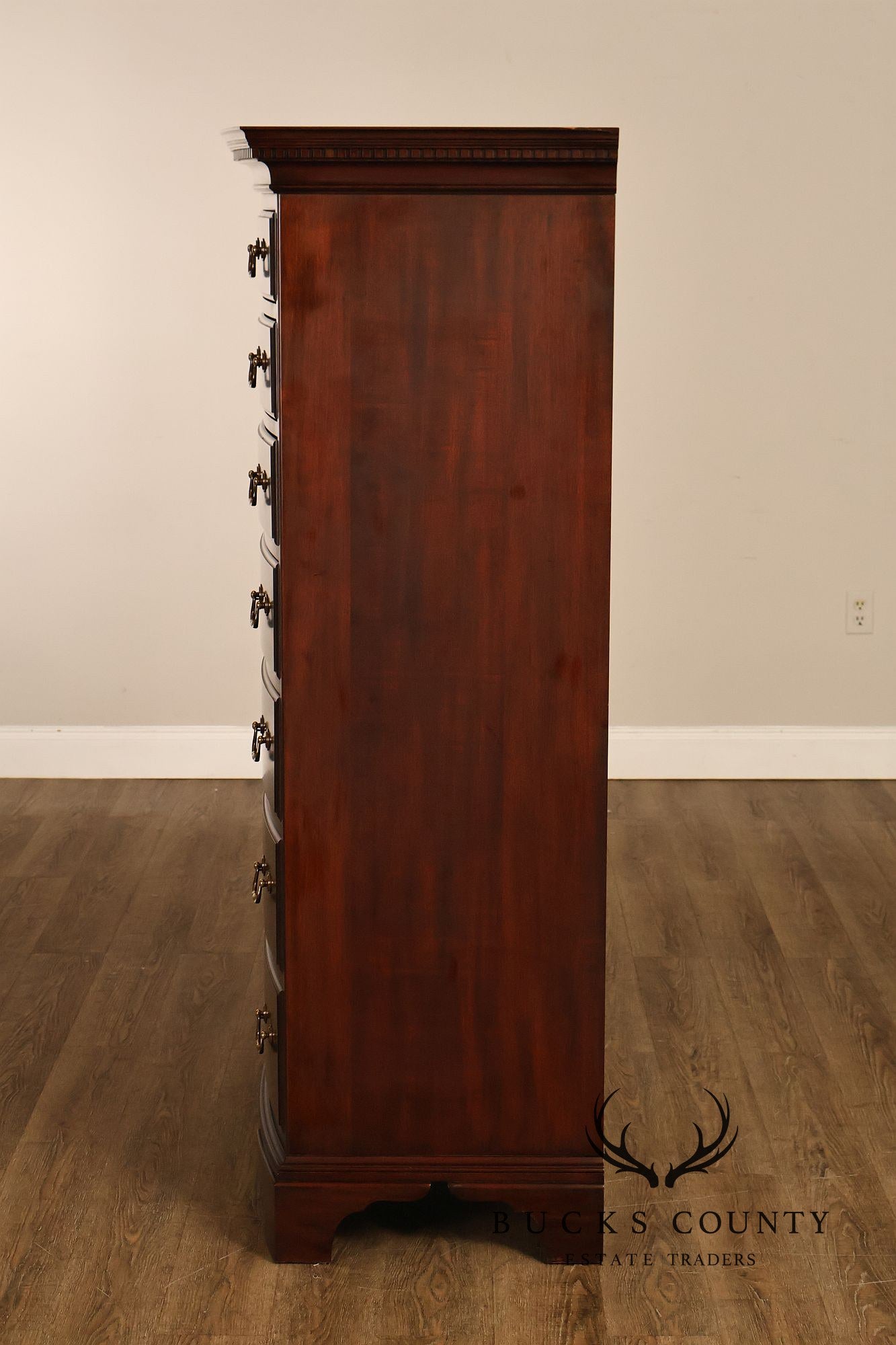 Henkel Harris Mahogany Bowfront Tall Chest
