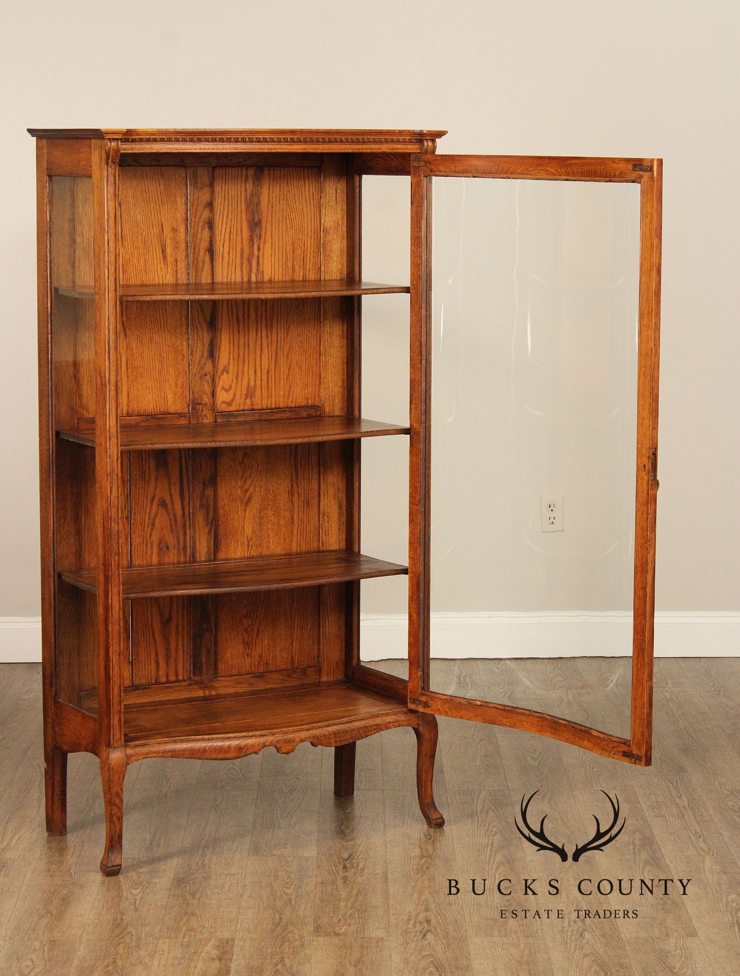 Antique Victorian Oak China Display Cabinet