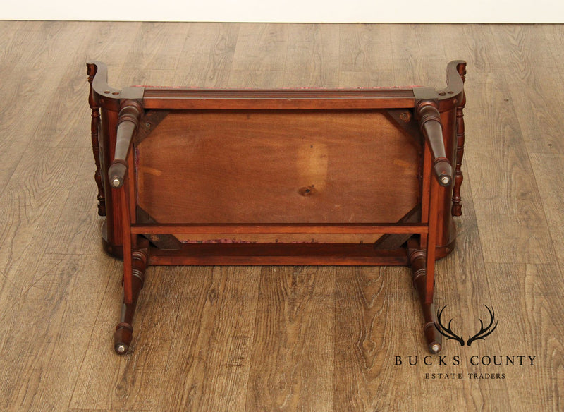 1930's English Regency Style Mahogany Vanity Bench