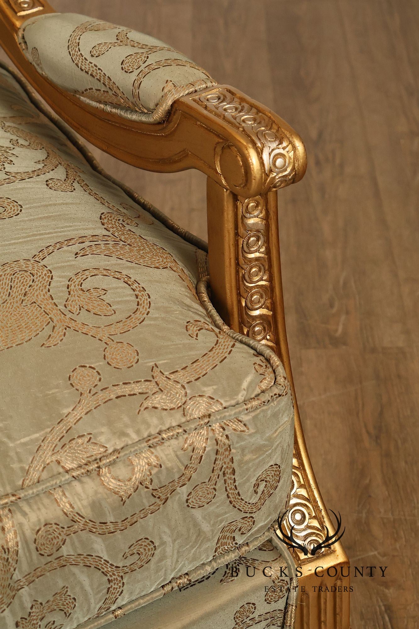 French Louis XVI Style Pair of Bergere Armchairs