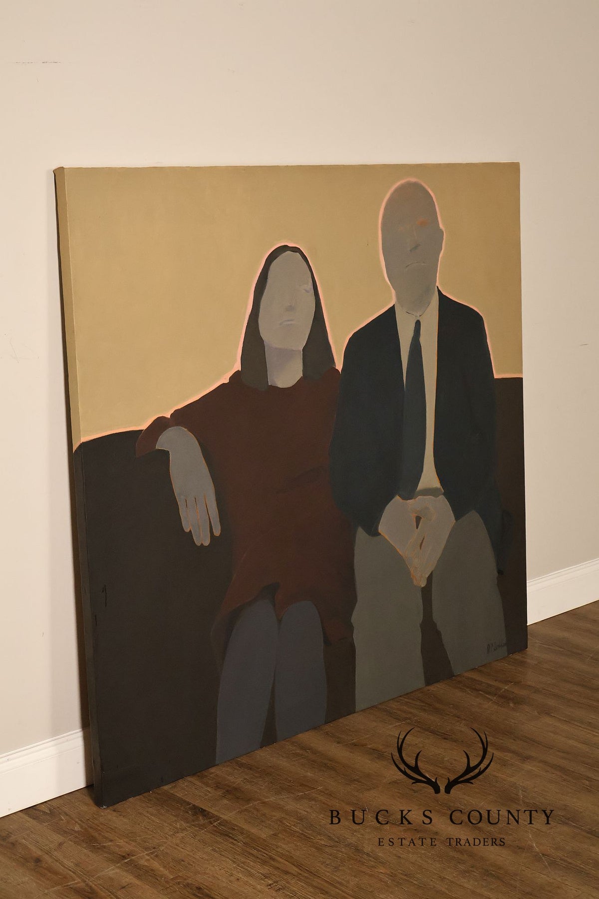 Anne Cooper Dobbins Oil Painting, Modern Couple's Portrait
