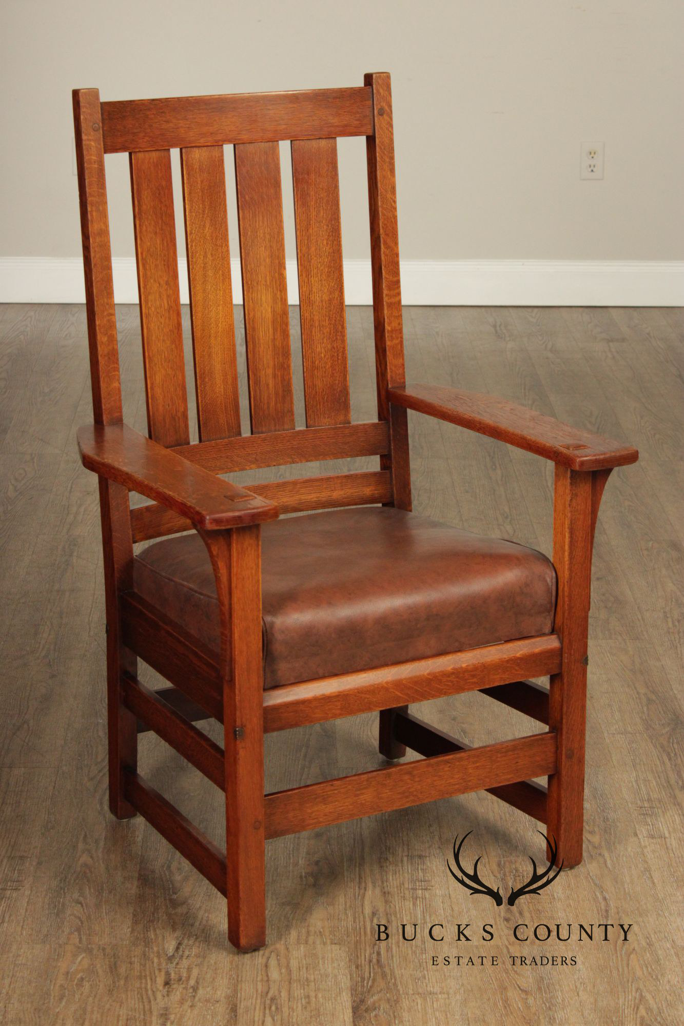 L. & J.G. Stickley Antique Mission Oak Armchair