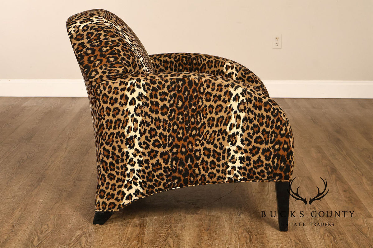 Art Deco Style Leopard Print Armchair