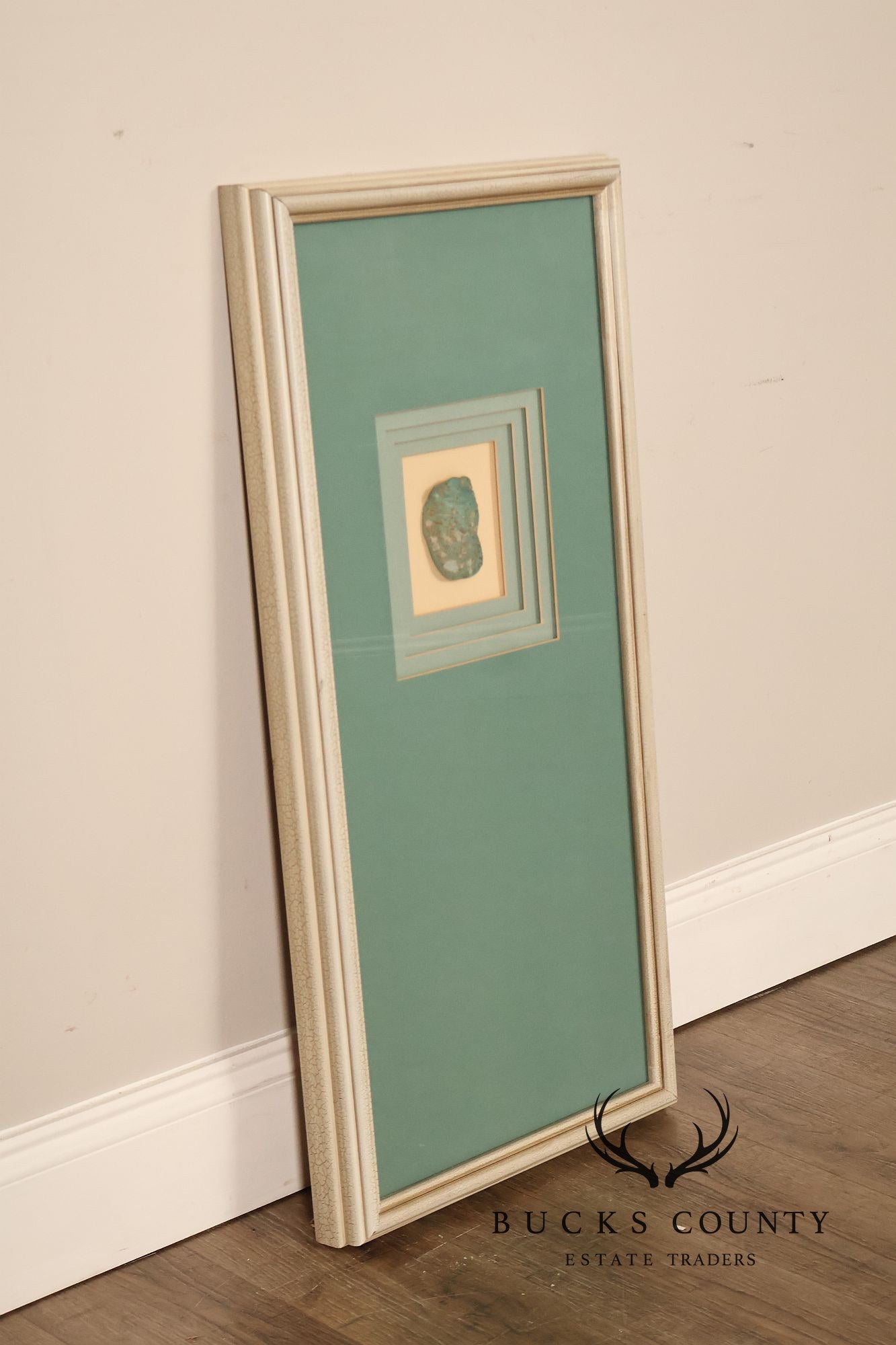 Kinder-Harris Pair Of Framed Turquoise Mask Wall Art, Dated 1987