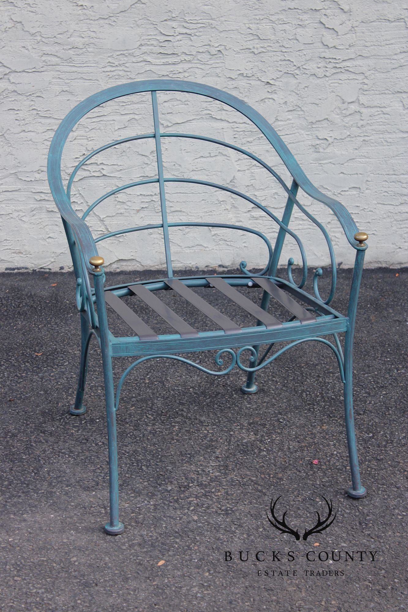 Woodard French Country Wrought Iron Five-Piece Patio Dining Set