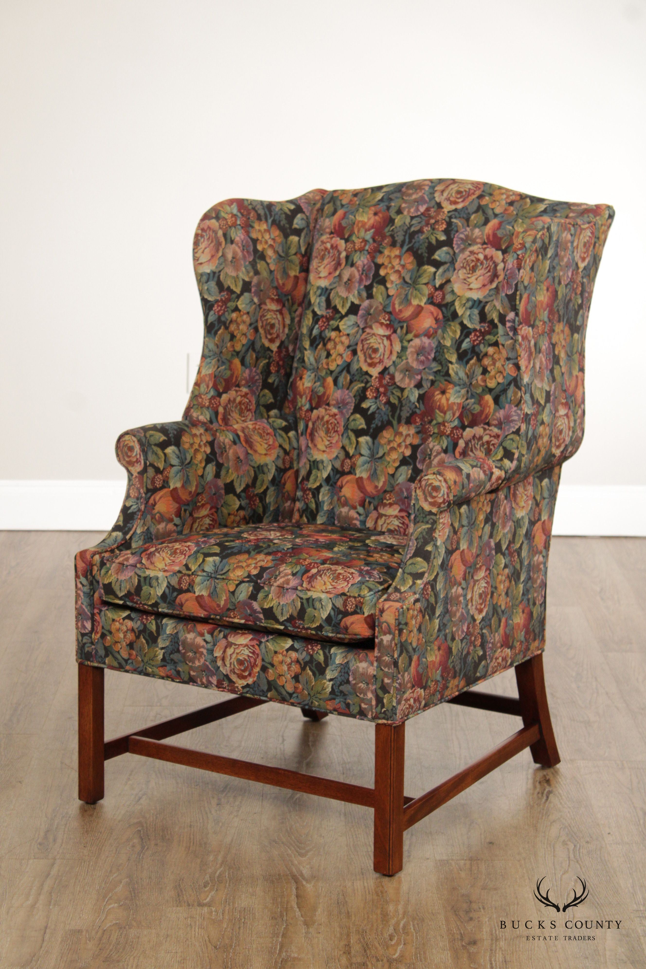 Southwood Chippendale Style Mahogany Wing Chair