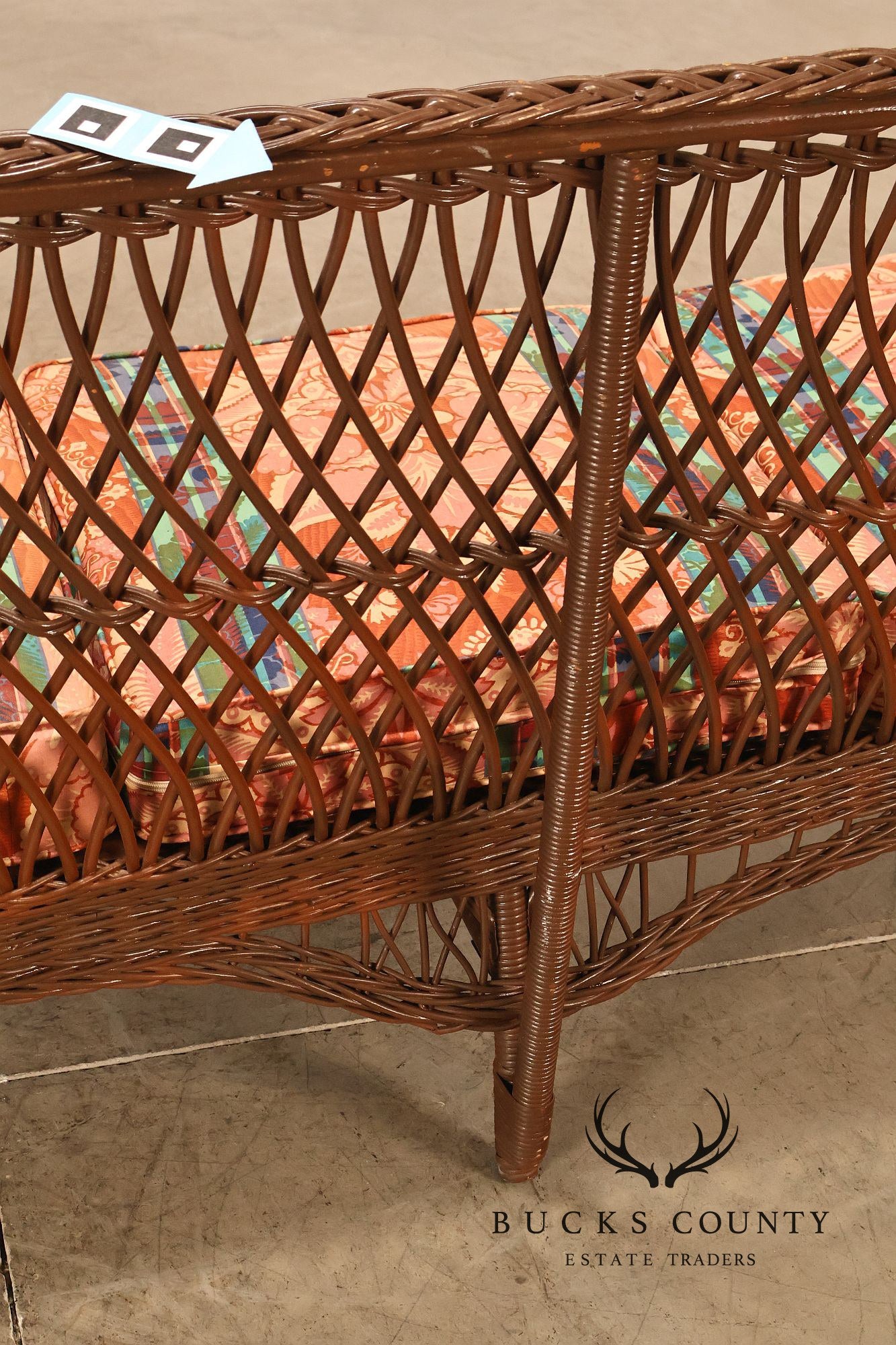 Antique Bar Harbor Style Wicker Sofa