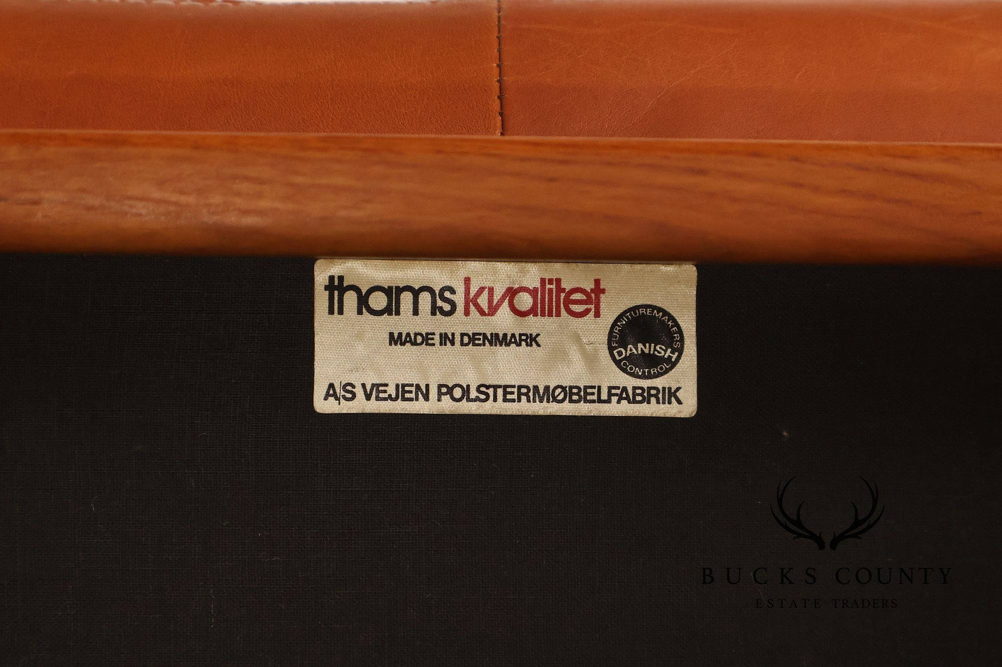 Thams Kvalitet Danish Modern Teak and Leather Ottoman