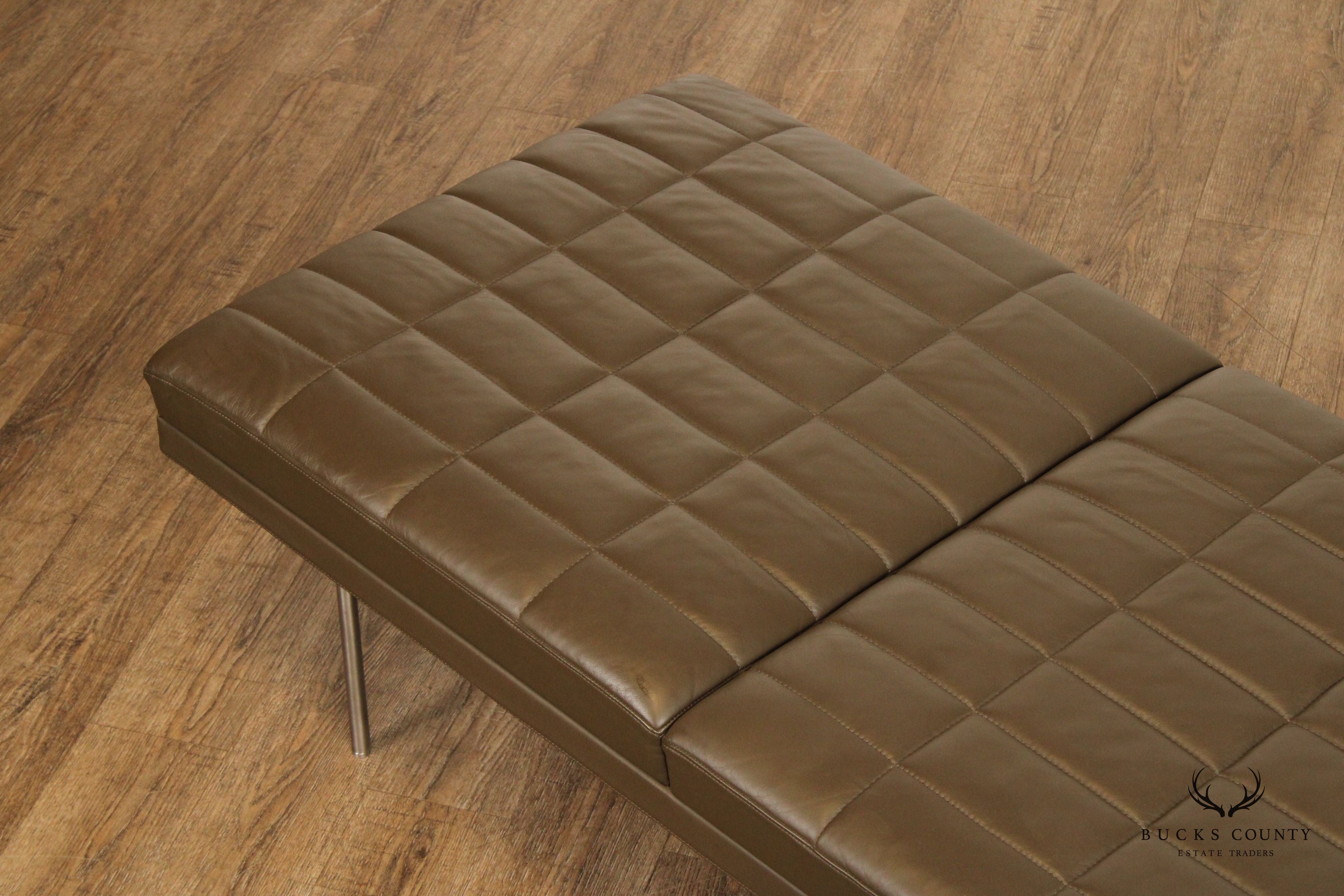 GEIGER INTERNATIONAL QUILTED LEATHER MUSEUM TUXEDO BENCH