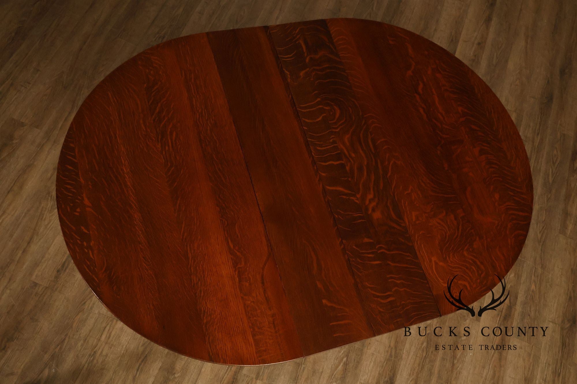 Antique L. & J.G. Stickley No. 716 Mission Oak Shoe Foot Round Dining Table