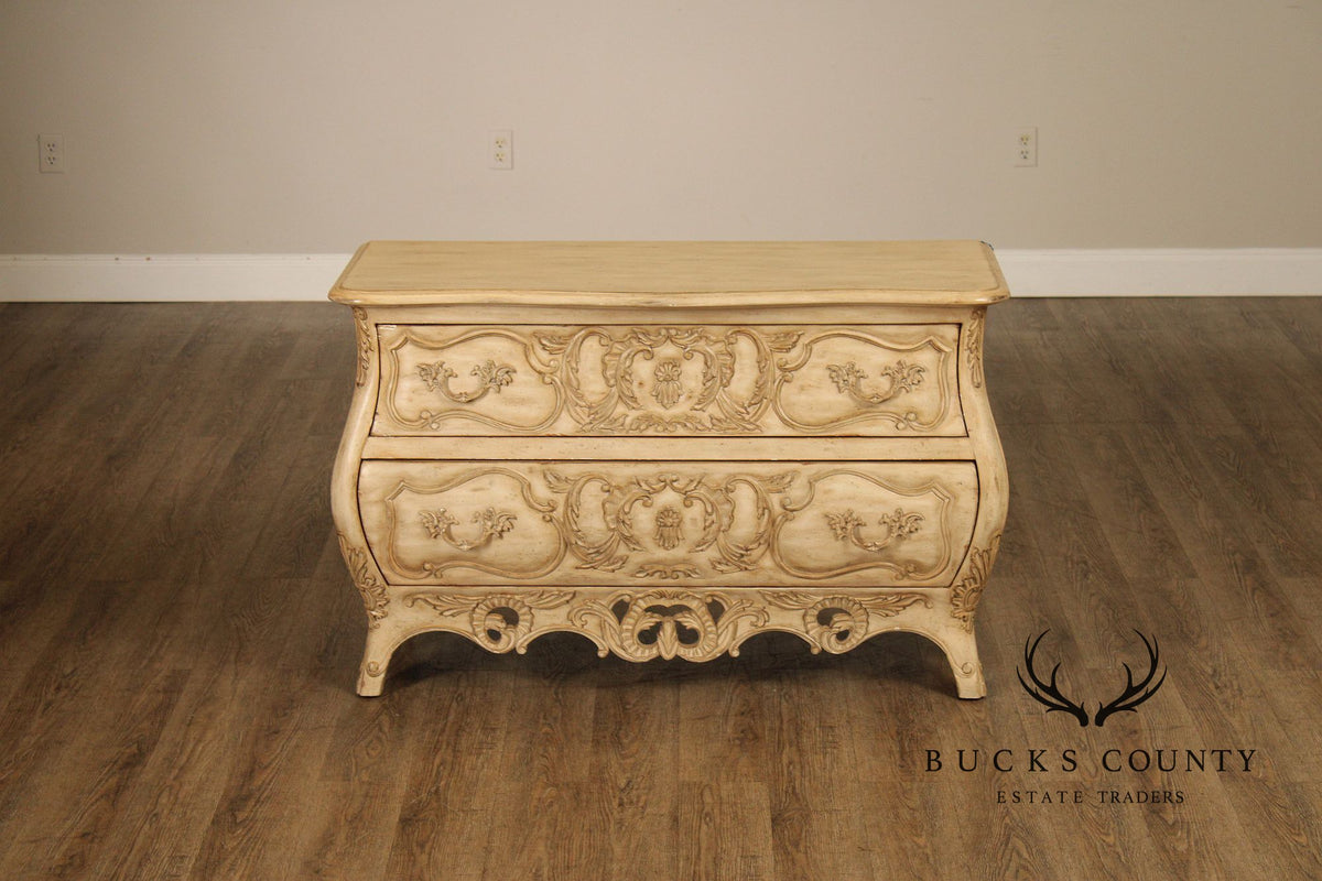 Century Furniture Italian Provincial Style Painted Bombe Chest