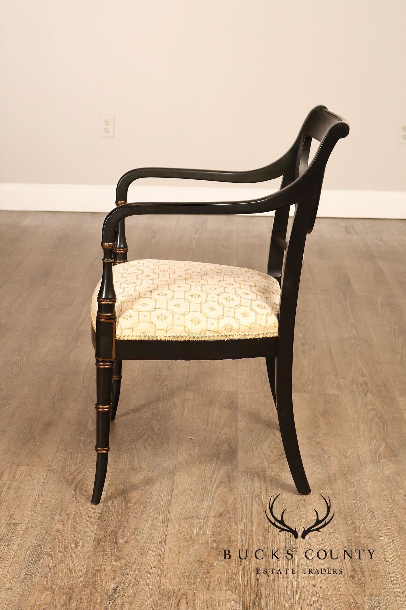 J. L. Pershing & Son Vintage Federal Style Painted Armchair