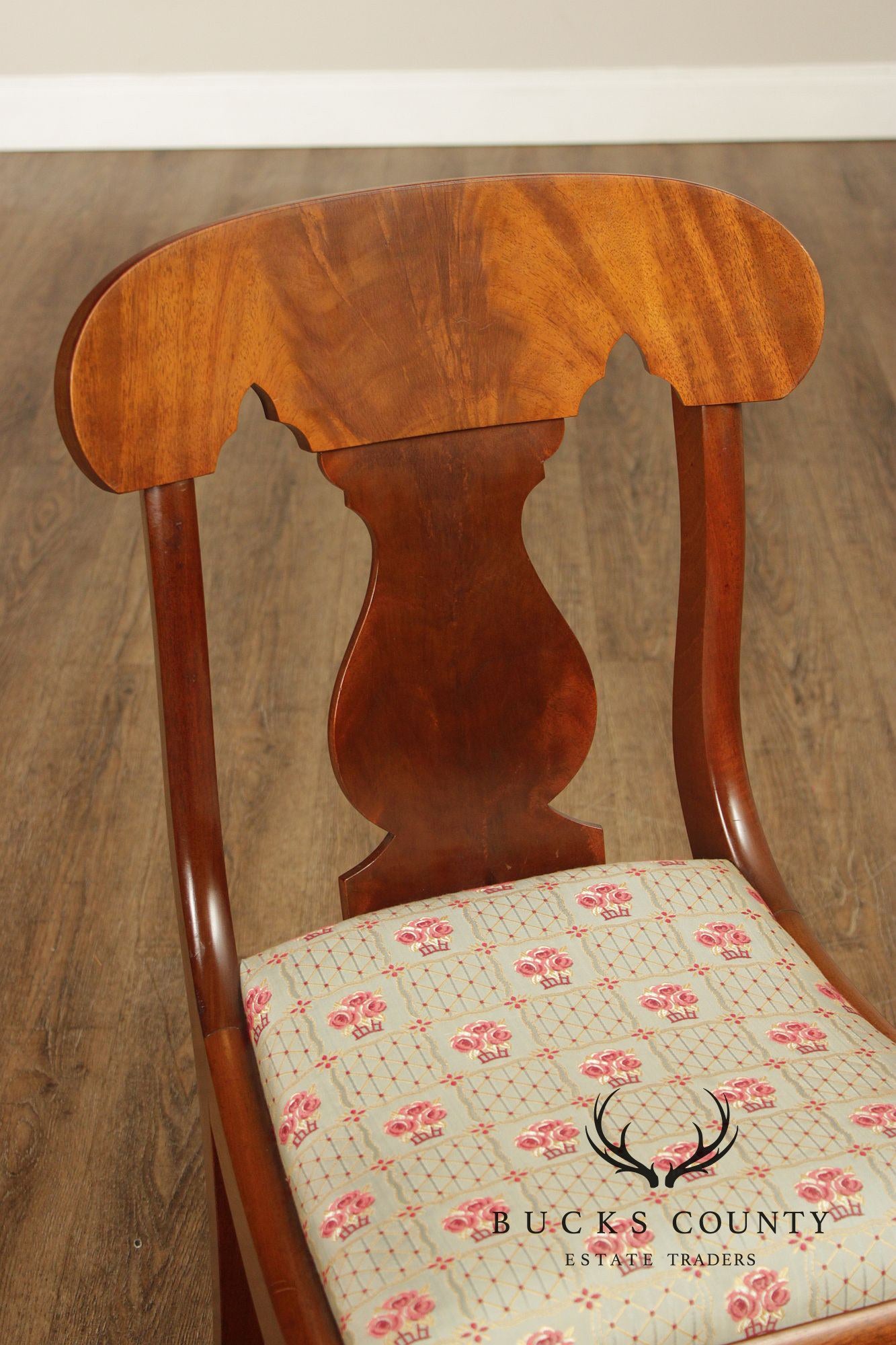 Biggs Furniture Empire Style Set of Eight Mahogany Dining Chairs