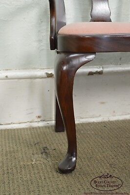 Custom Solid Mahogany Queen Anne Childs Settee