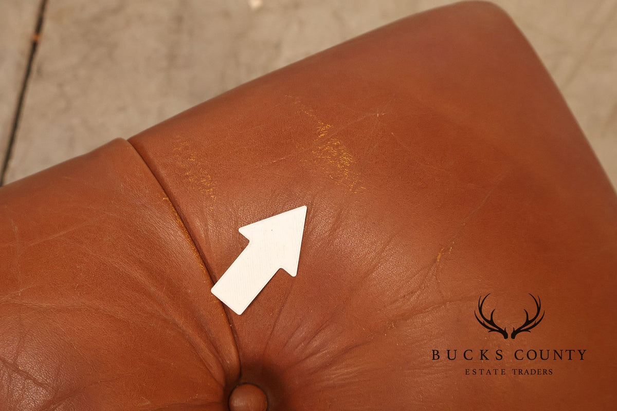 Leathercraft Tufted Leather Ottoman