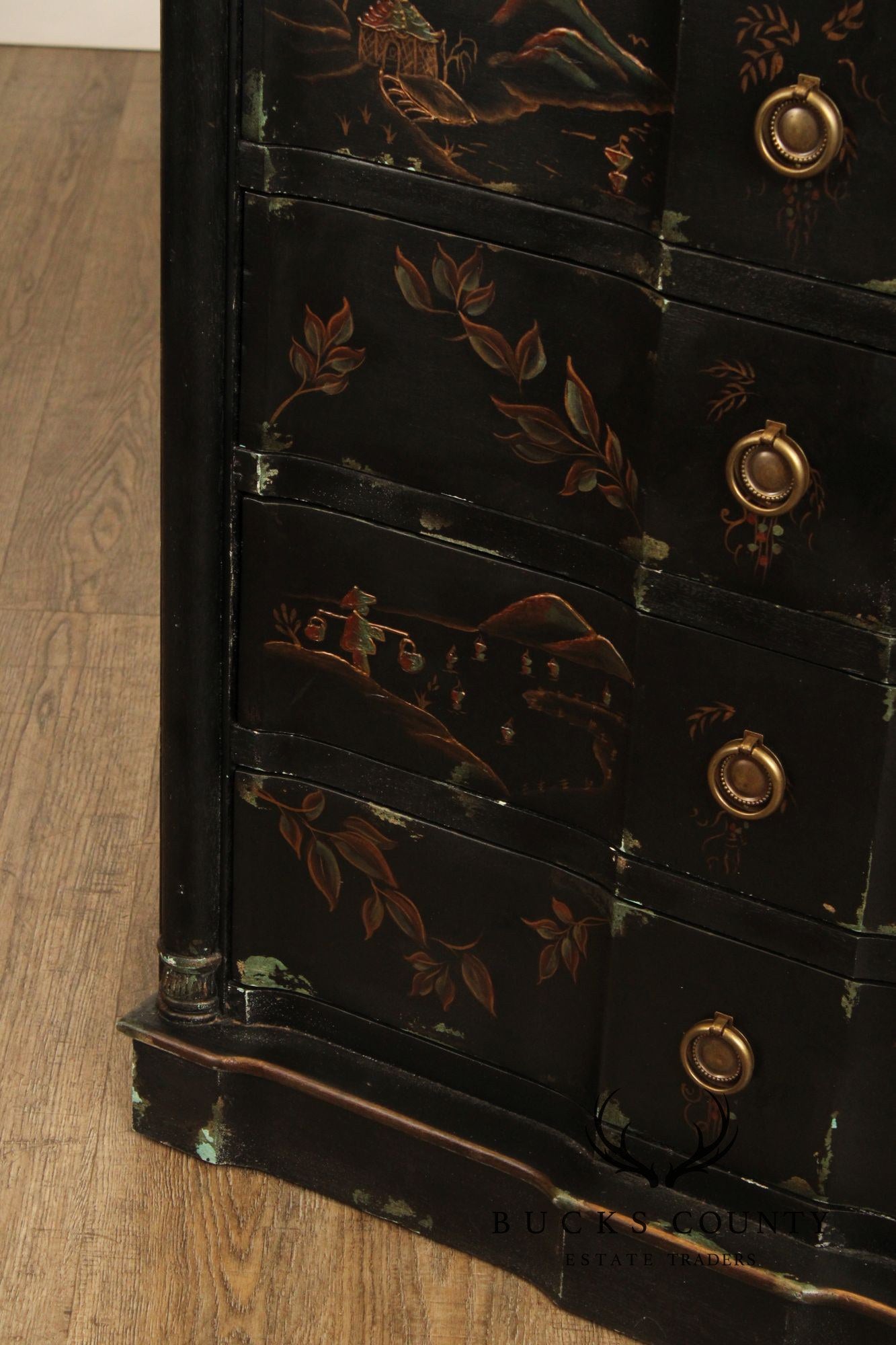 Chinoiserie Paint Decorated Tall Chest