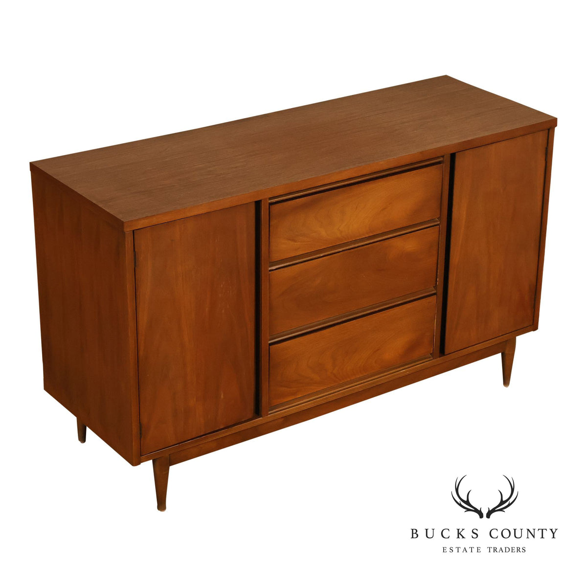Mid Century Modern Broyhill Pacemaker Walnut Credenza Cabinet