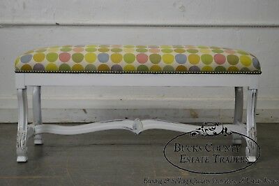 Custom Painted French Louis XIV Style Bench