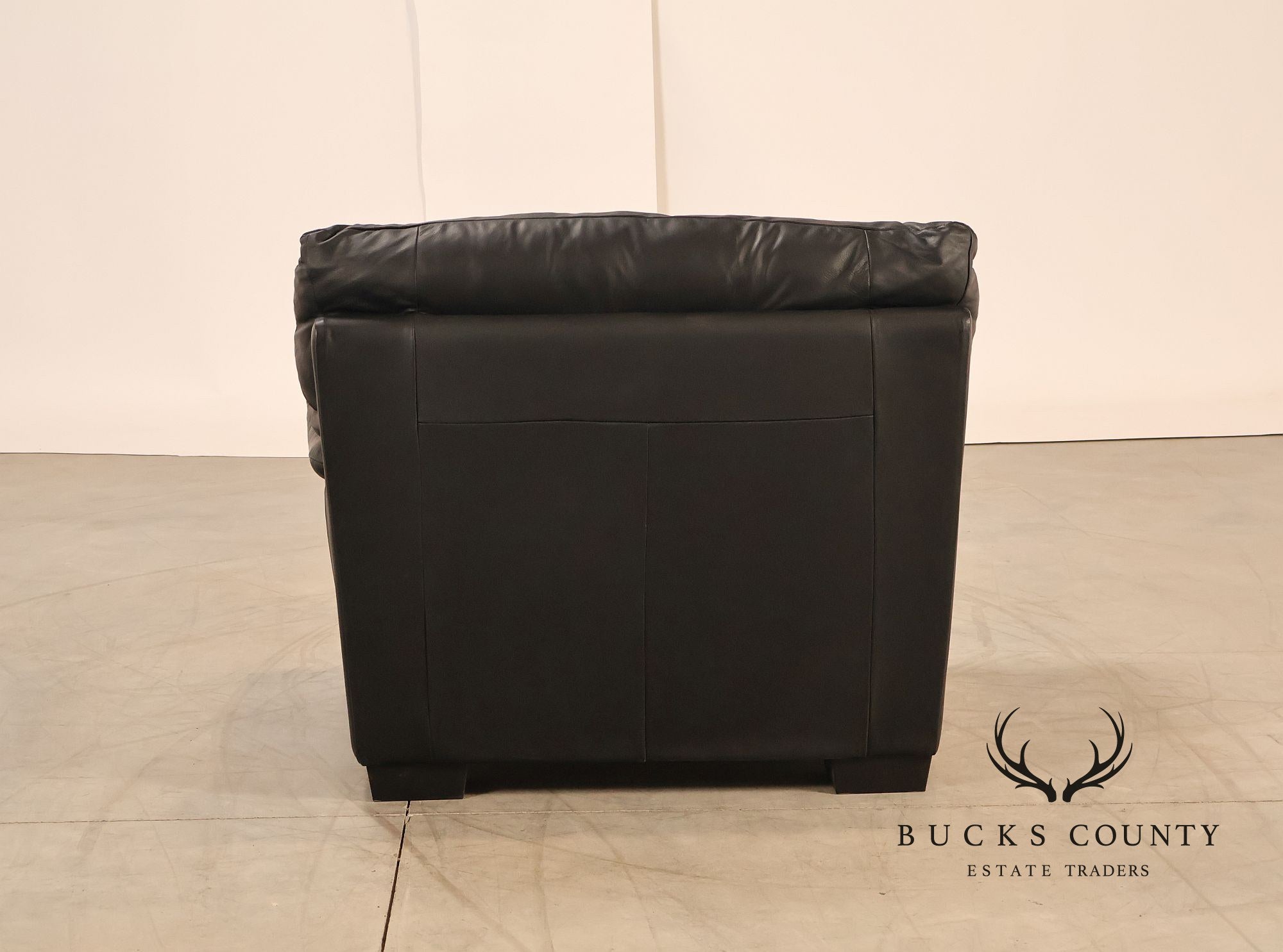 Italsofa Contemporary Black Leather Club Chair