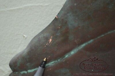 Hammered Copper Weathered Dolphin Wall Sculpture