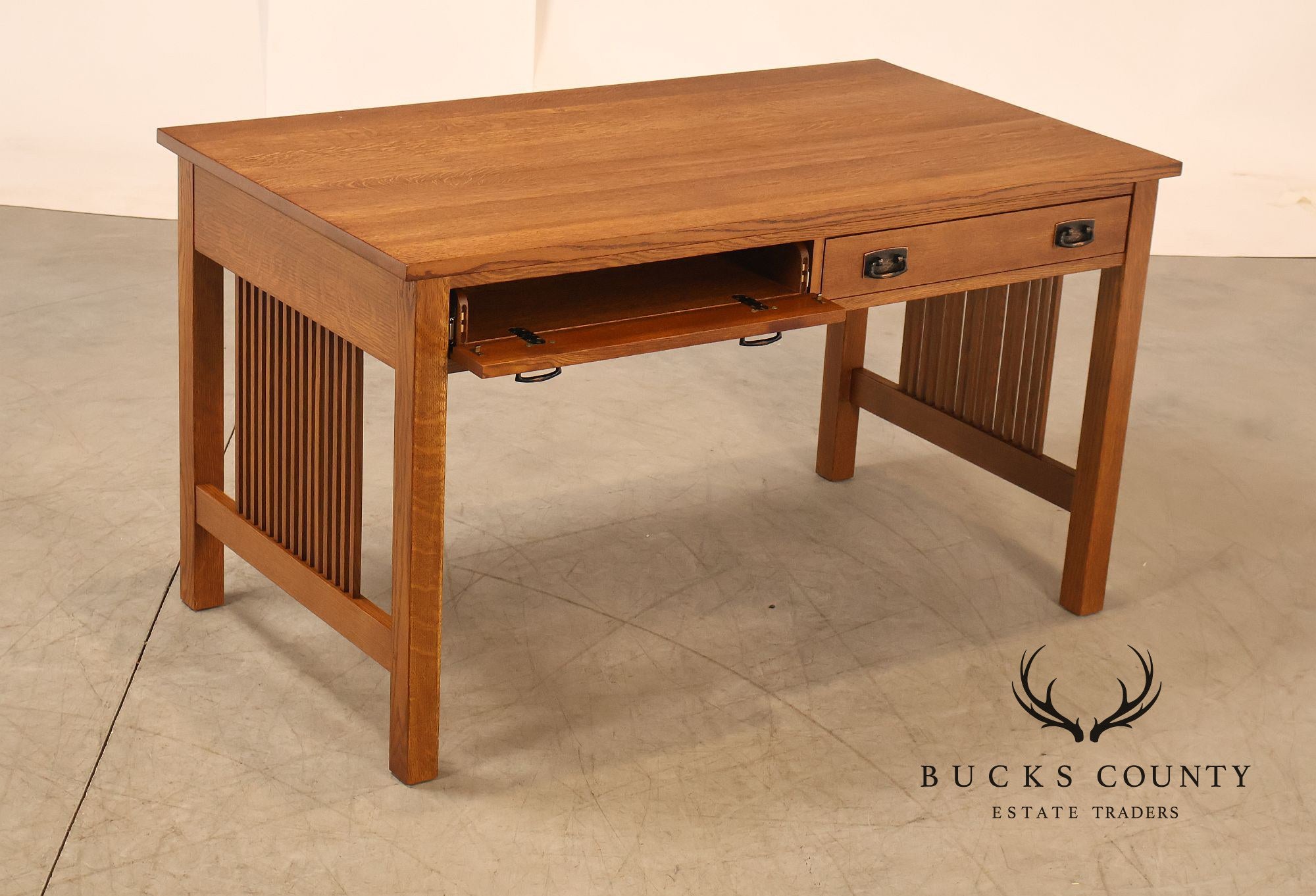 Stickley Mission Collection Oak Spindle Writing Desk