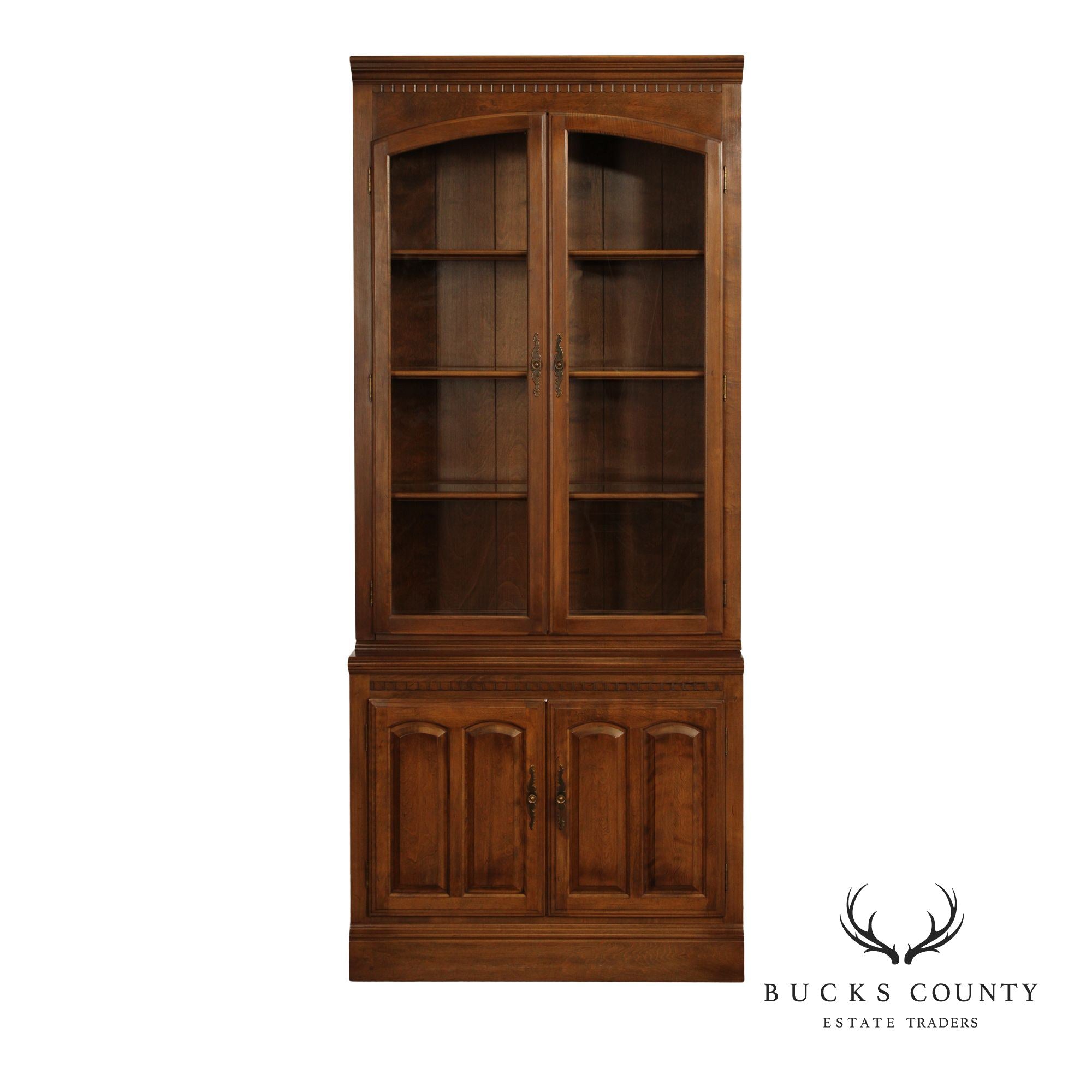 Ethan Allen Classic Manor Glass Door Bookcase