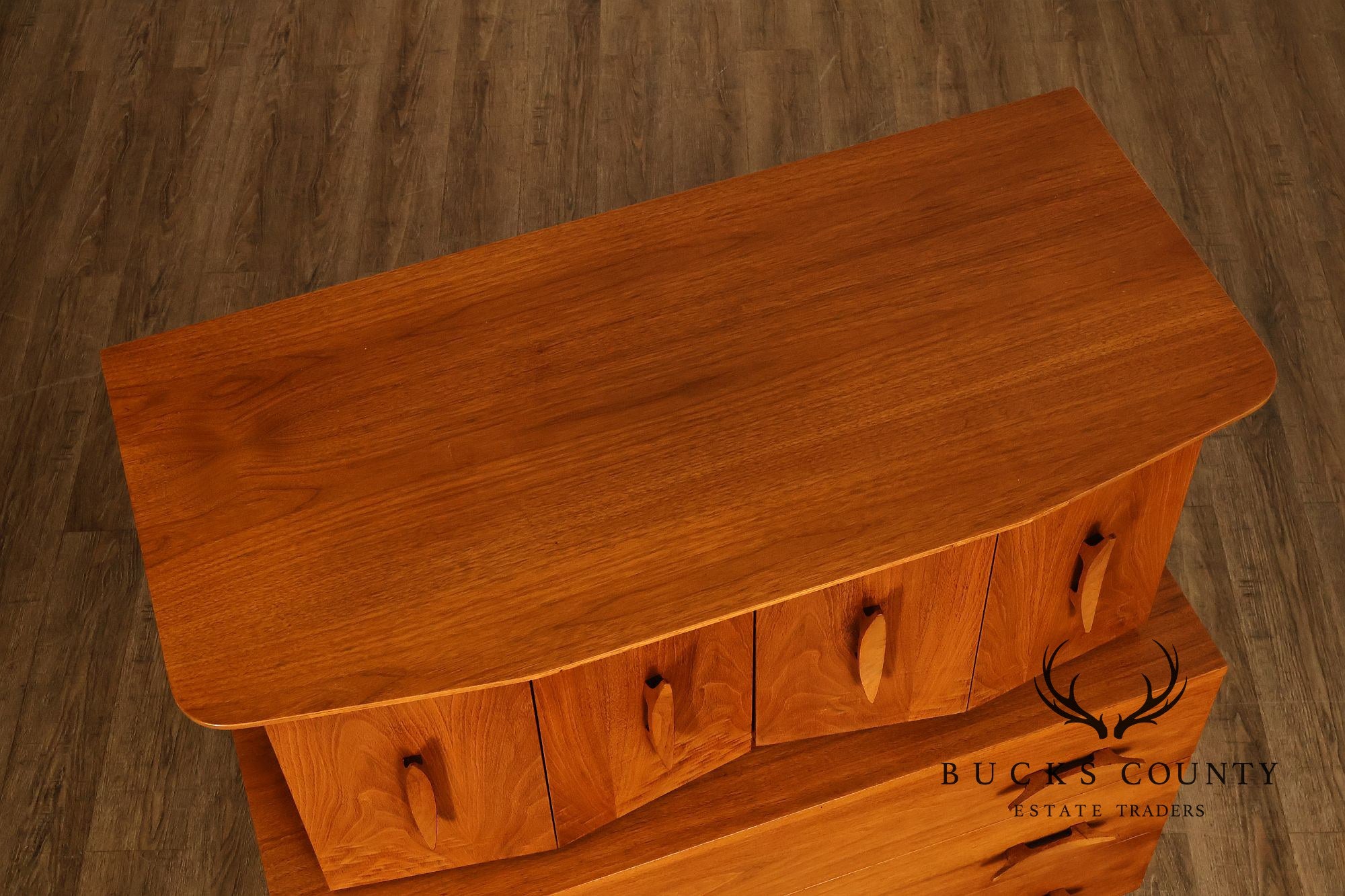 Mid Century Modern Walnut Tall Chest of Drawers