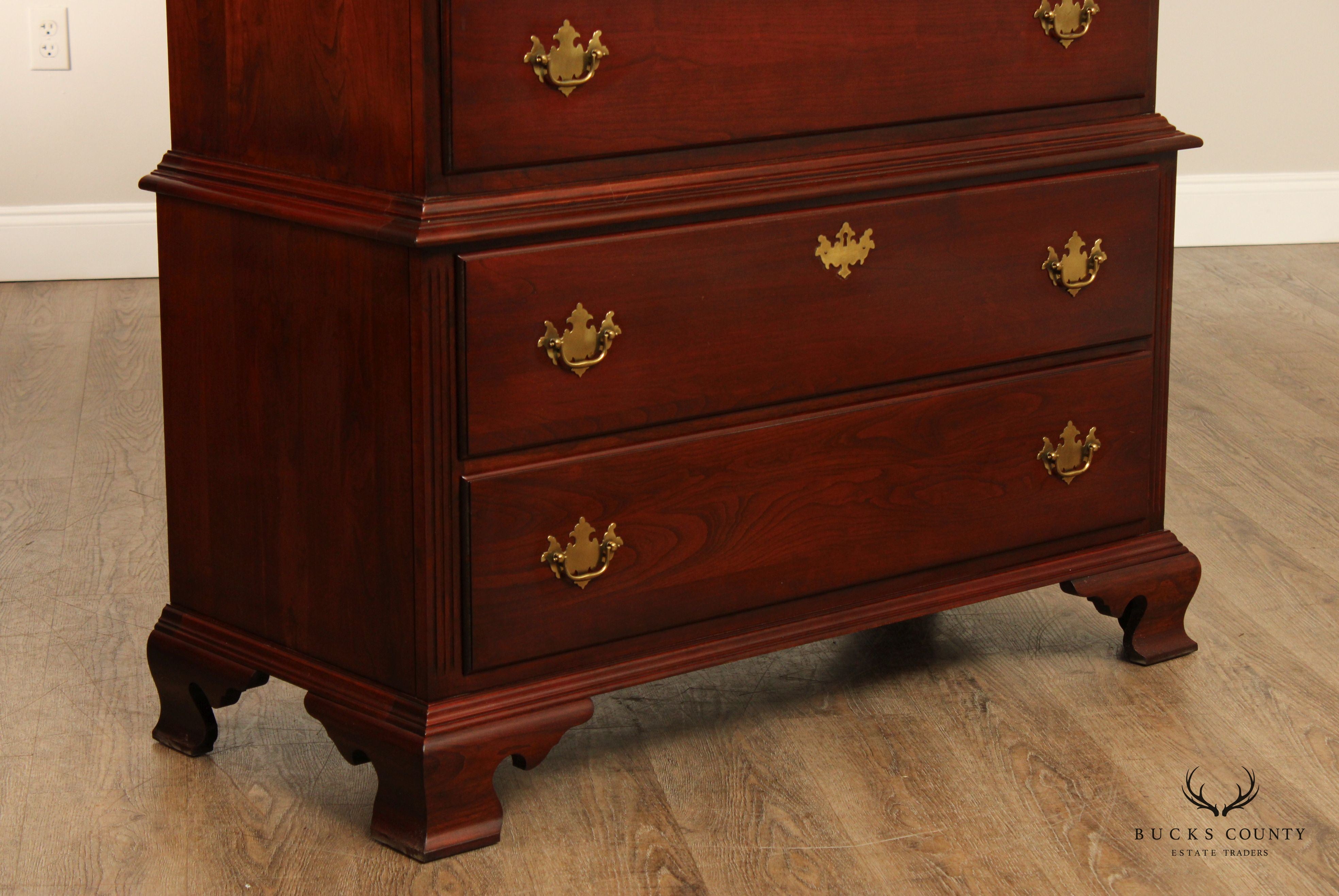 Nathan Hale Chippendale Style Vintage Cherry Tall Chest