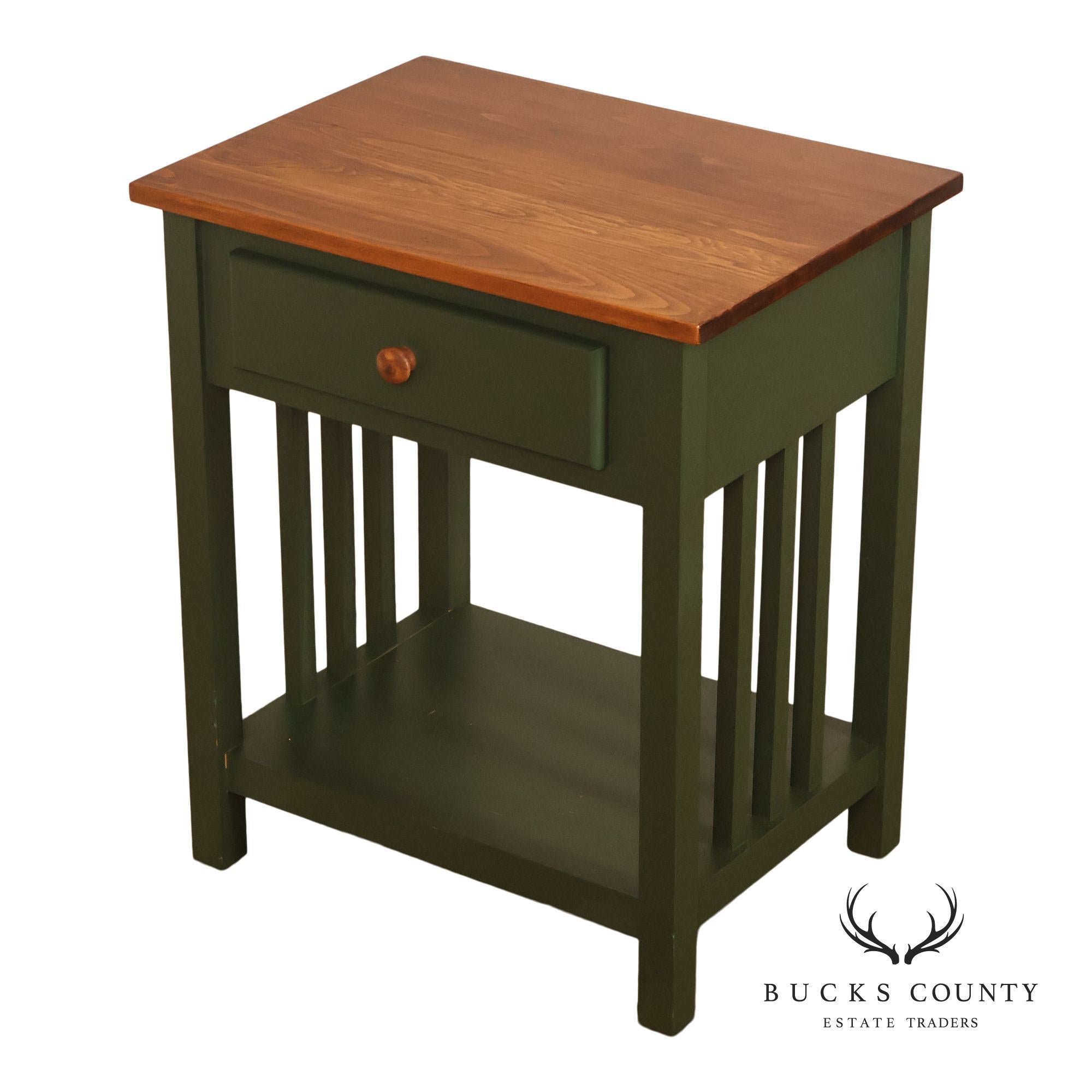 Mission Style Painted Spindle Nightstand