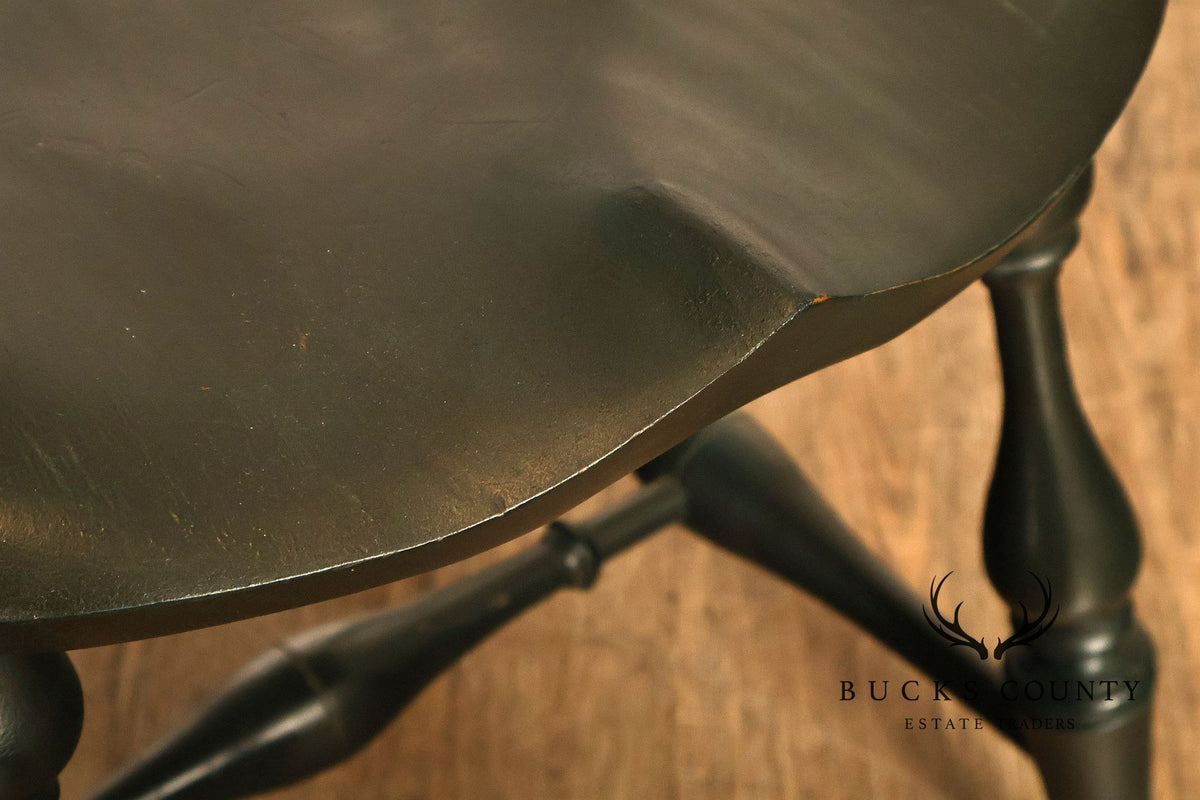 River Bend Chair Co. Set Of Eight Dark Green Painted Comb Back Windsor Dining Chairs