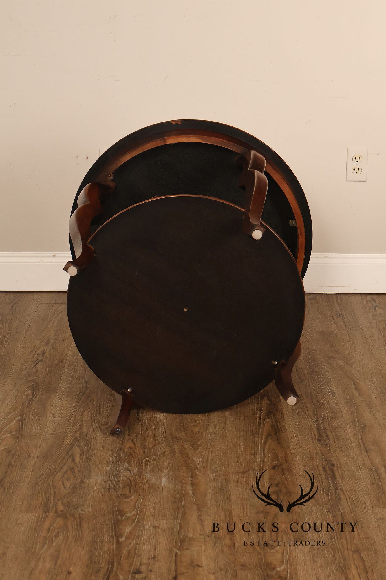 Baker Milling Road Round Mahogany Two Tier Lamp Table