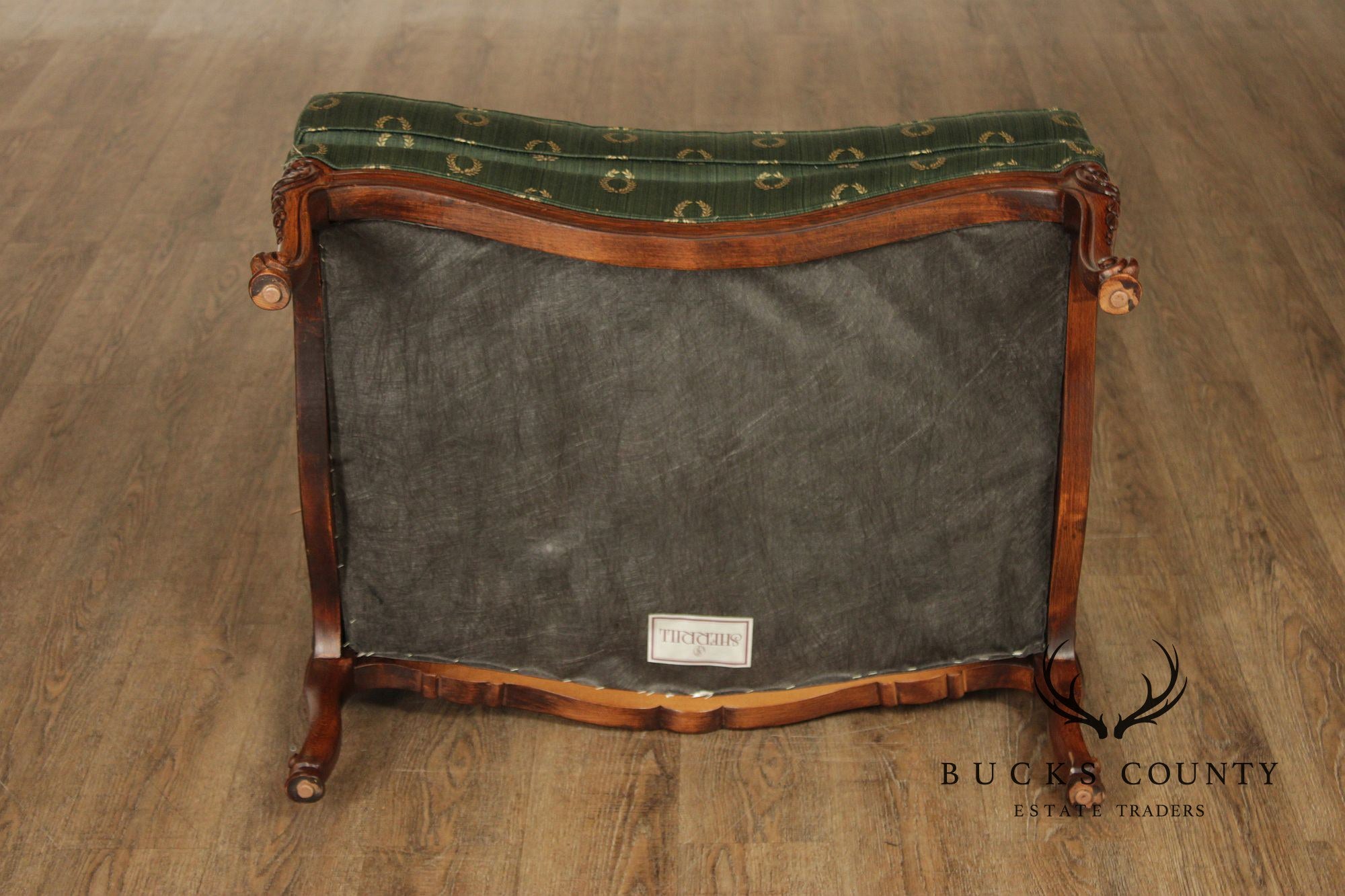 Sherrill Furniture Rococo Style Carved Ottoman