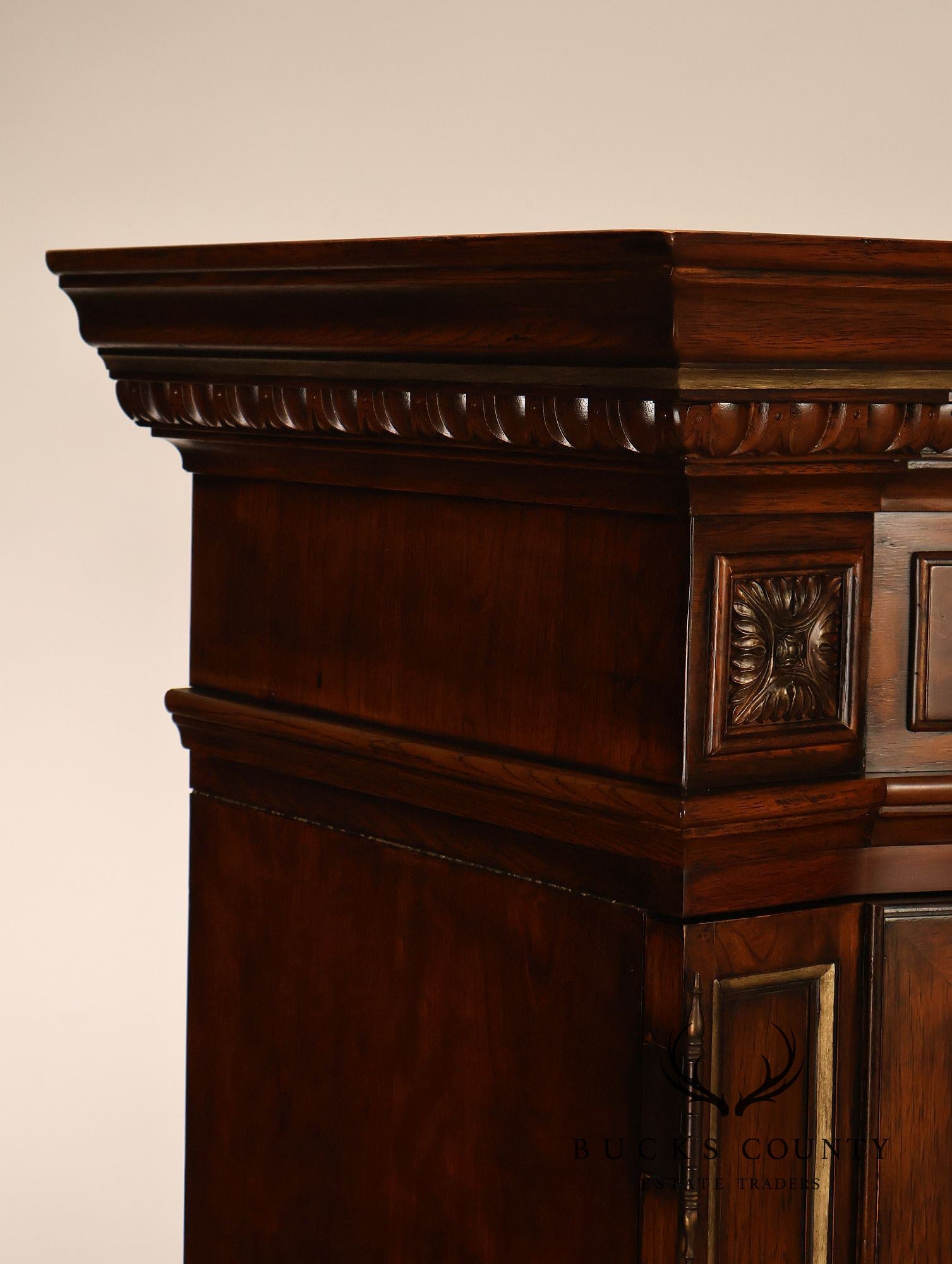 Drexel Heritage Hampshire Traditional Burl Wood Entertainment Armoire
