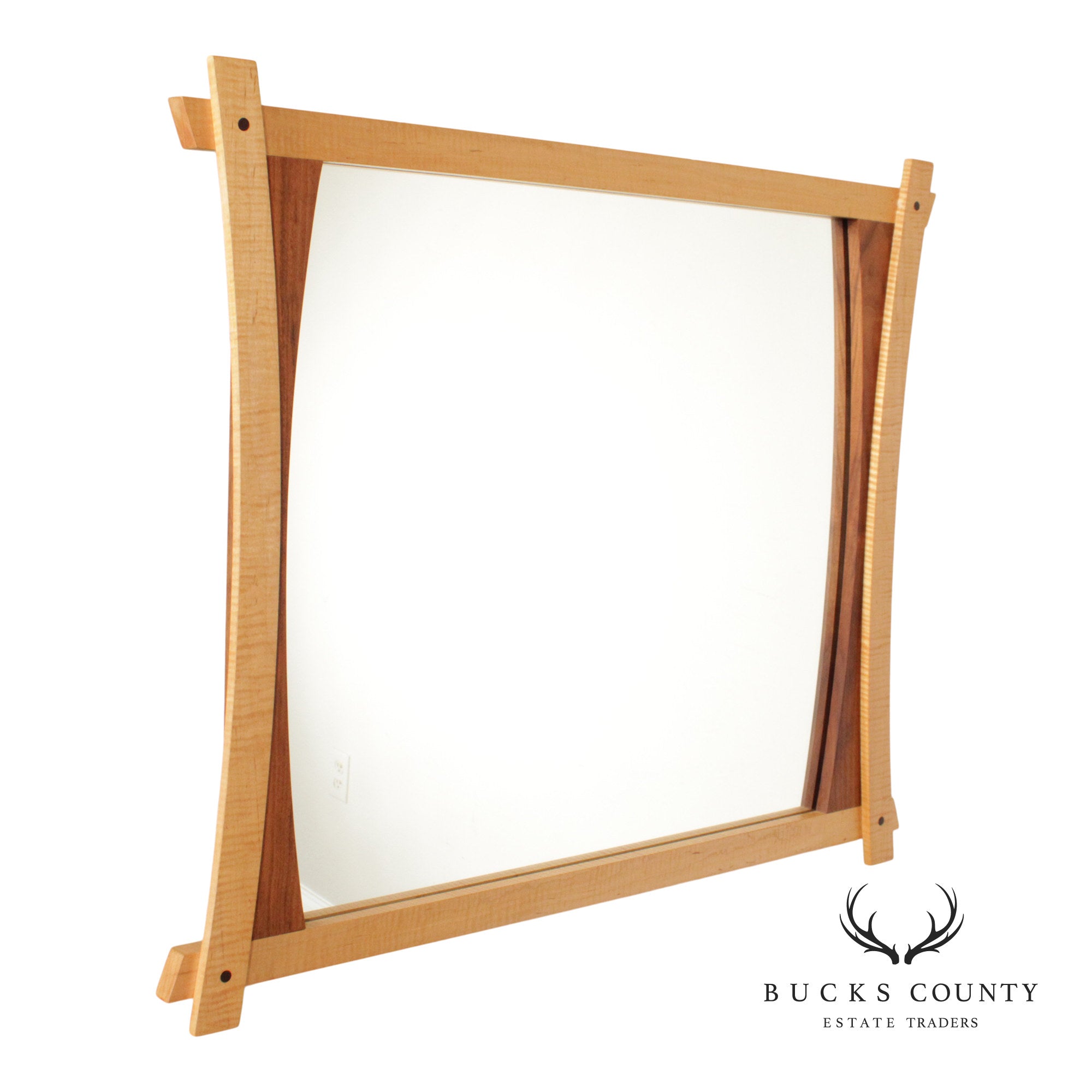 Studio Crafted Maple and Walnut Wall Mirror