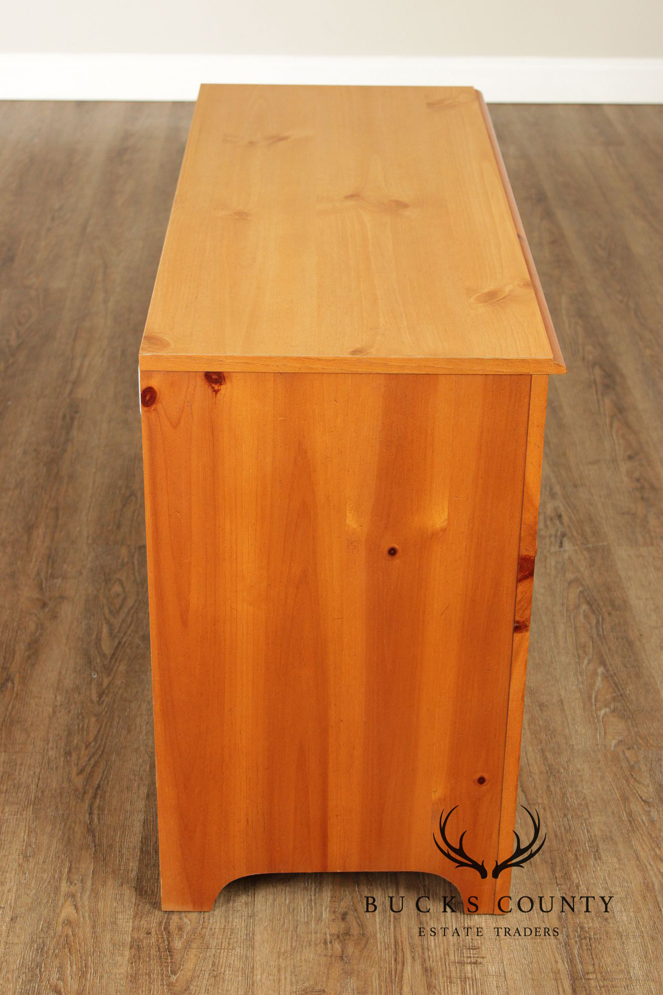 Stanley Furniture Pine and Wicker Writing Desk