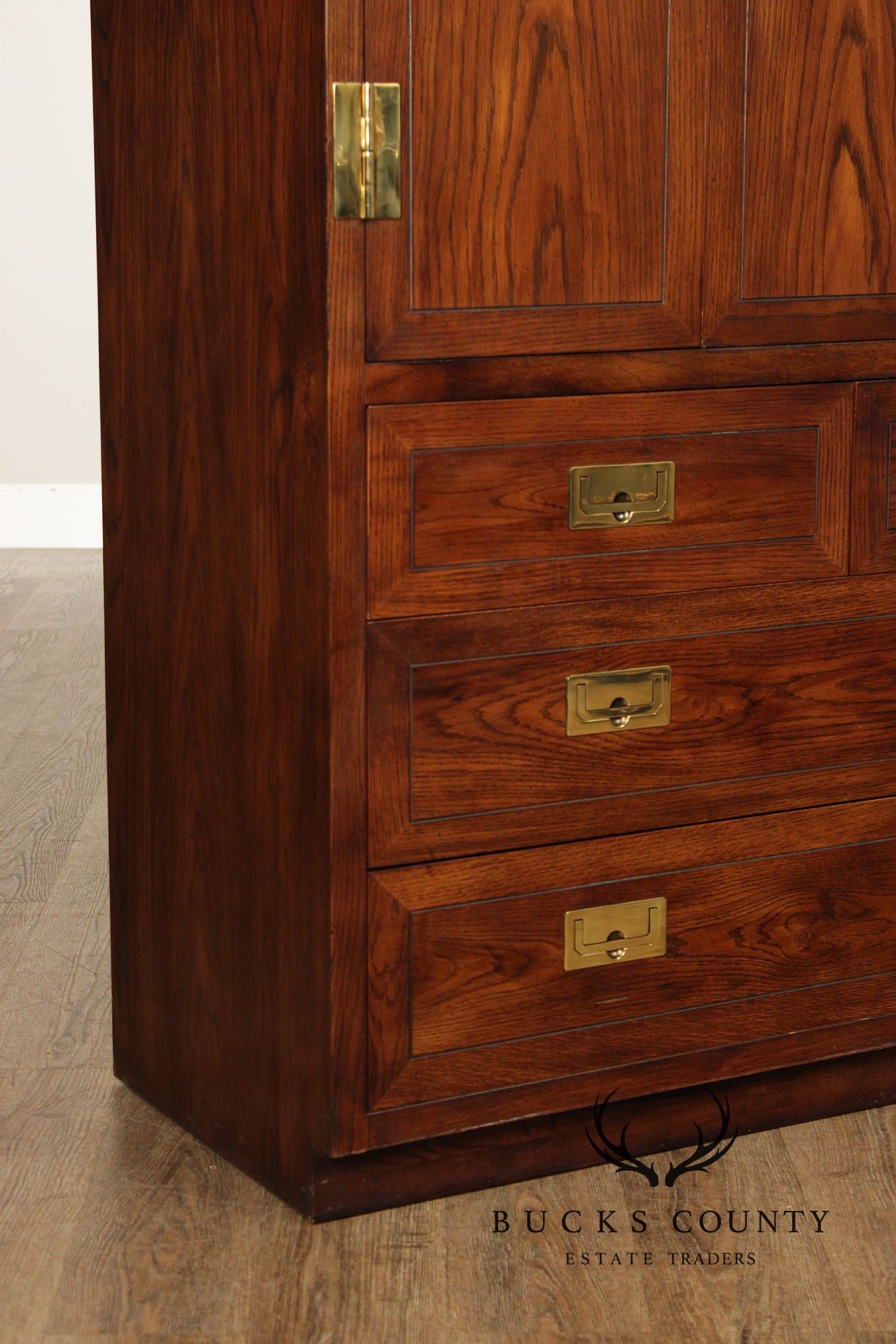 Henredon 'Scene One' Campaign Style Bedroom Armoire Cabinet