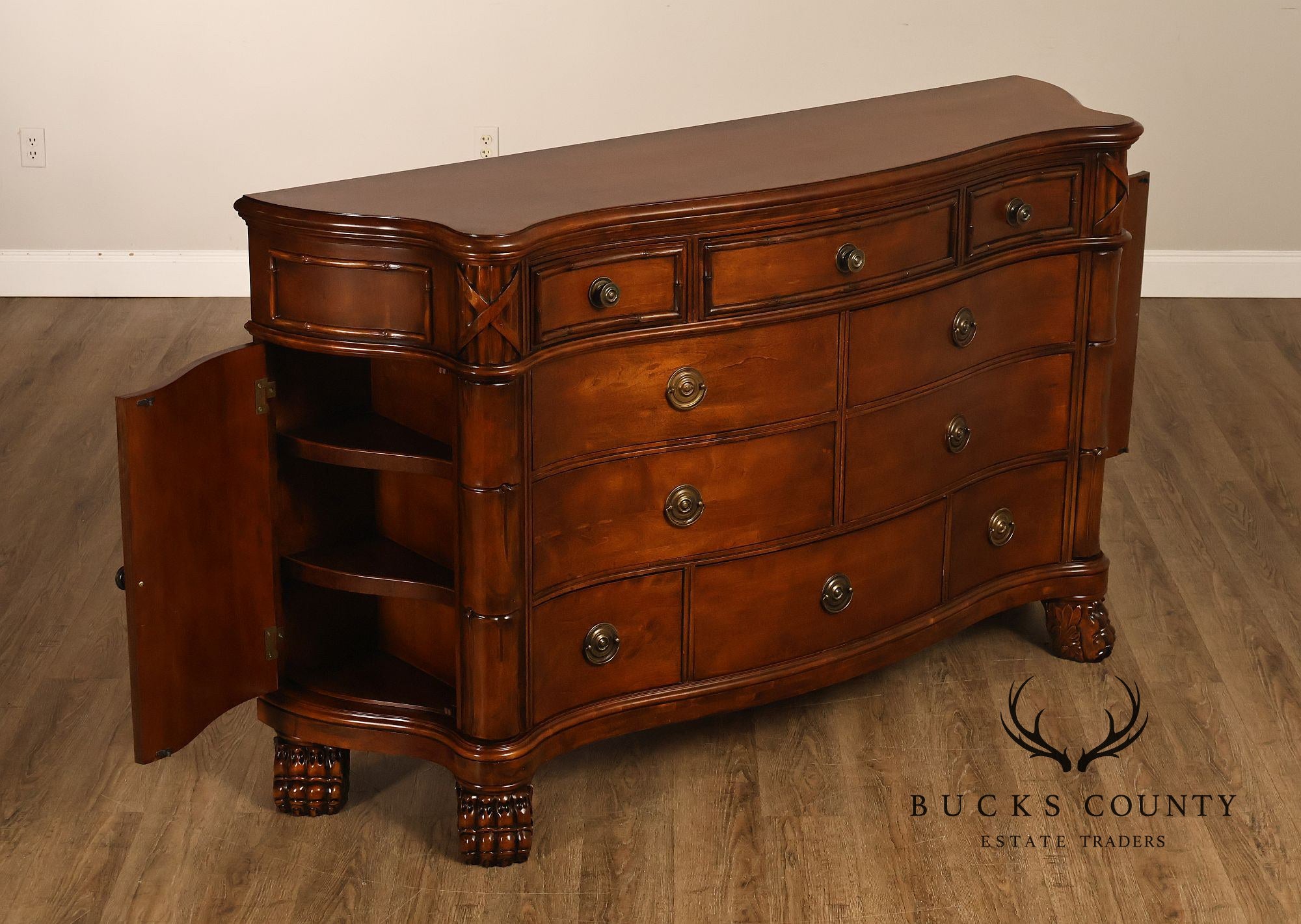 Serpentine Front Dresser Chest of Drawers