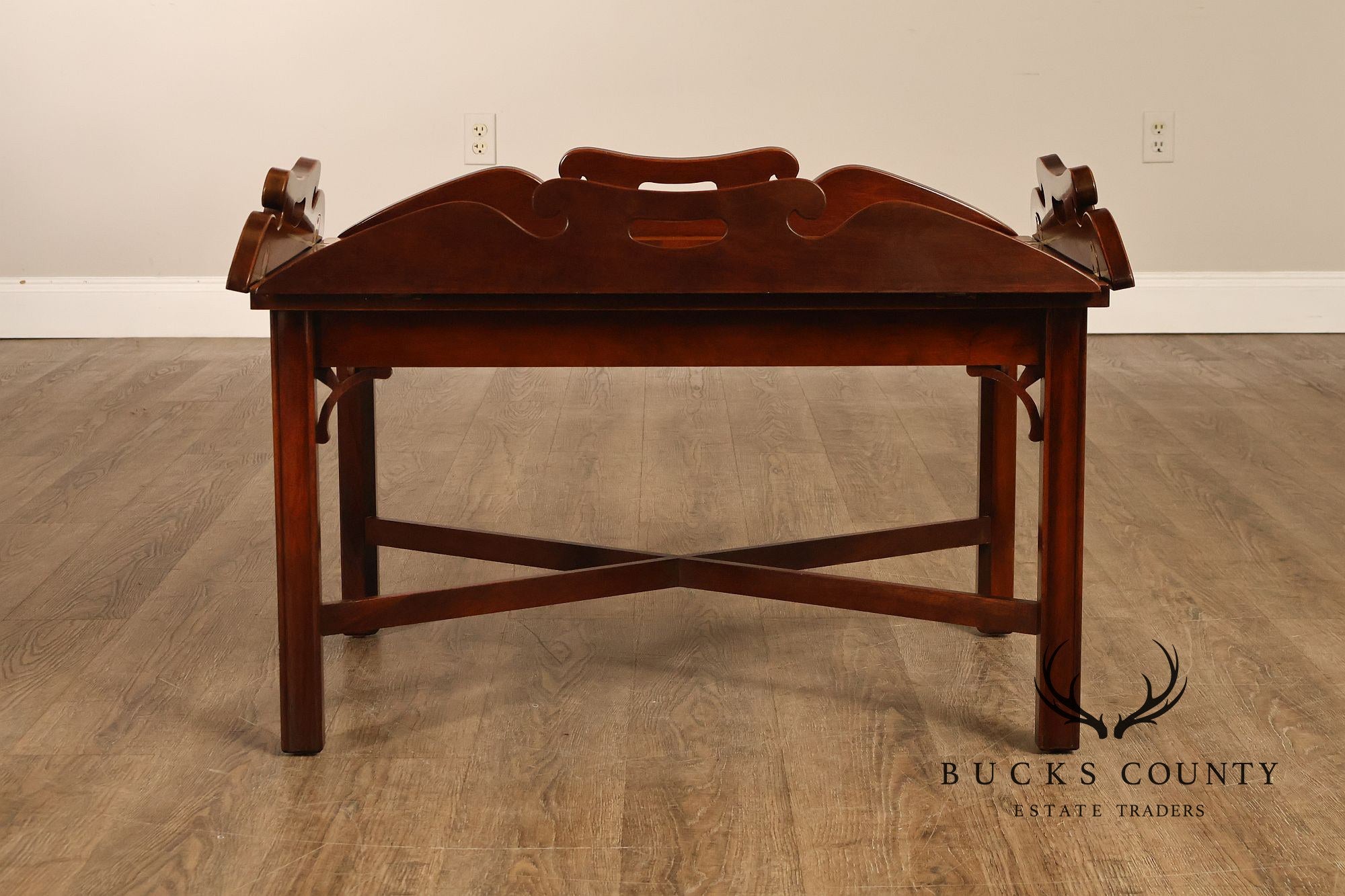 Chippendale Style Mahogany Butler's Tray Table