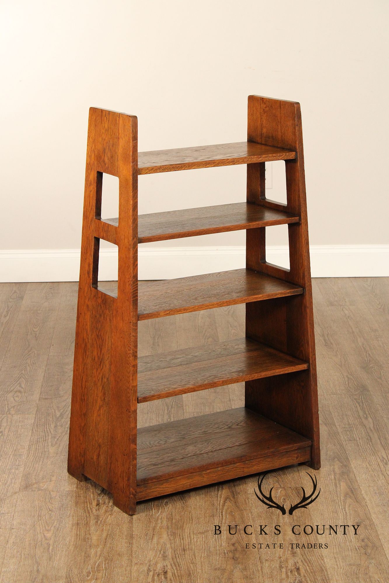 Limbert Mission Oak Cutout Magazine Stand