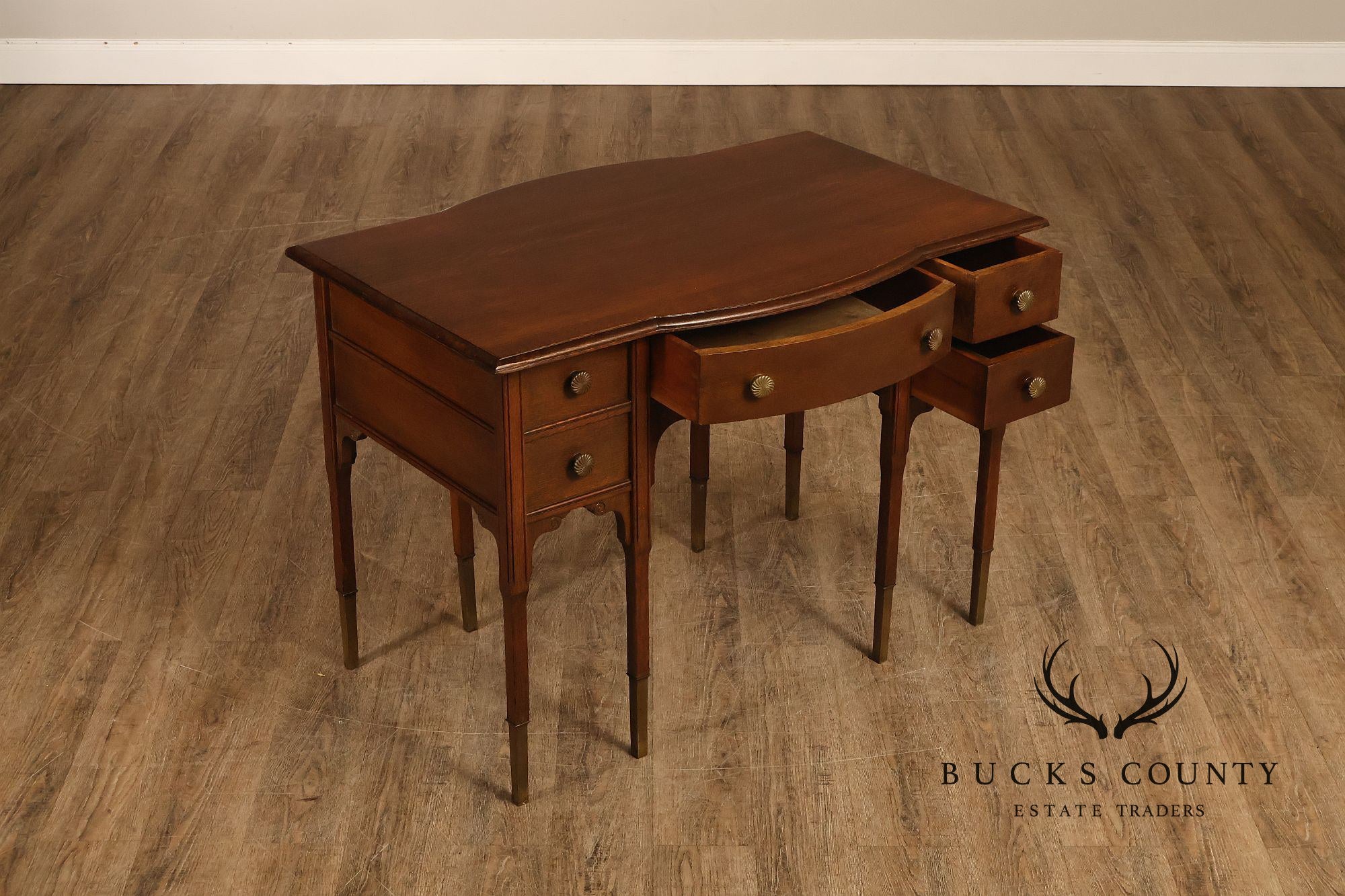 Antique Victorian Oak Partner's Writing Desk