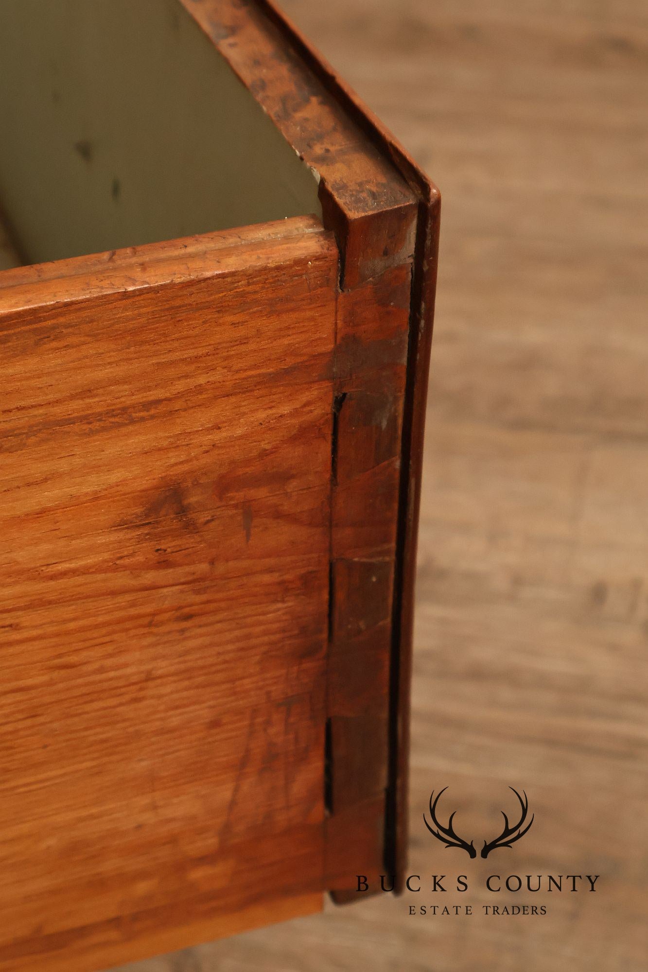 Antique American Country Birdseye Maple Blanket Chest With Lower Drawer