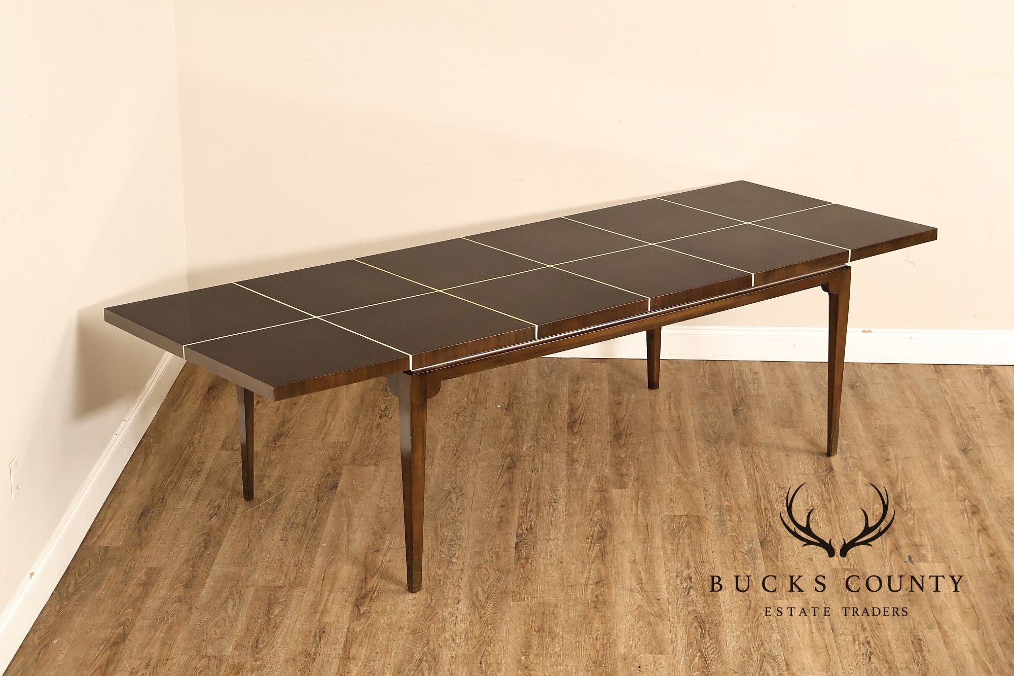 Tommi Parzinger Originals Lacquered Mahogany Expandable Dining Table
