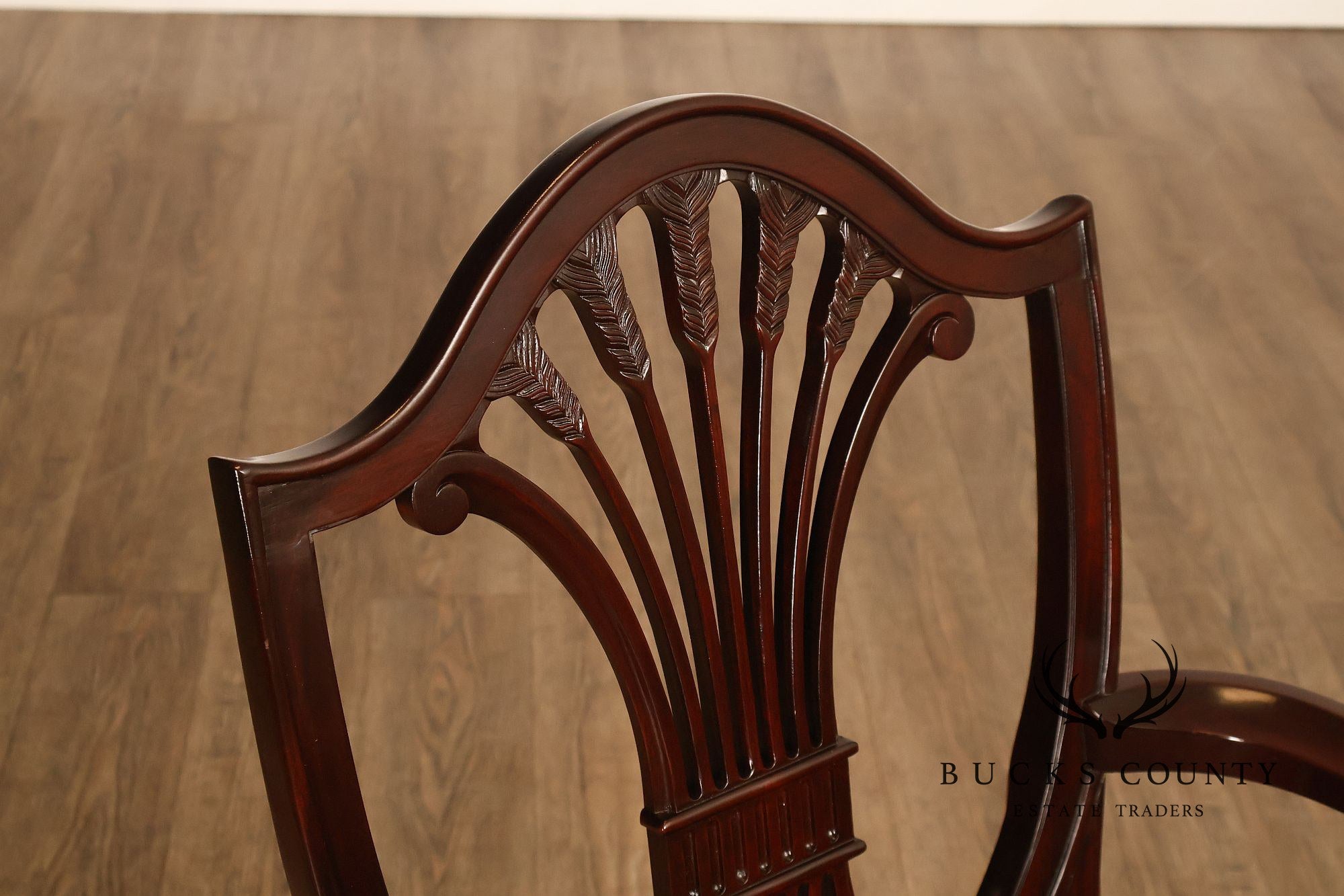 Stickley Federal Mahogany Set Of Eight Shield Back Dining Chairs