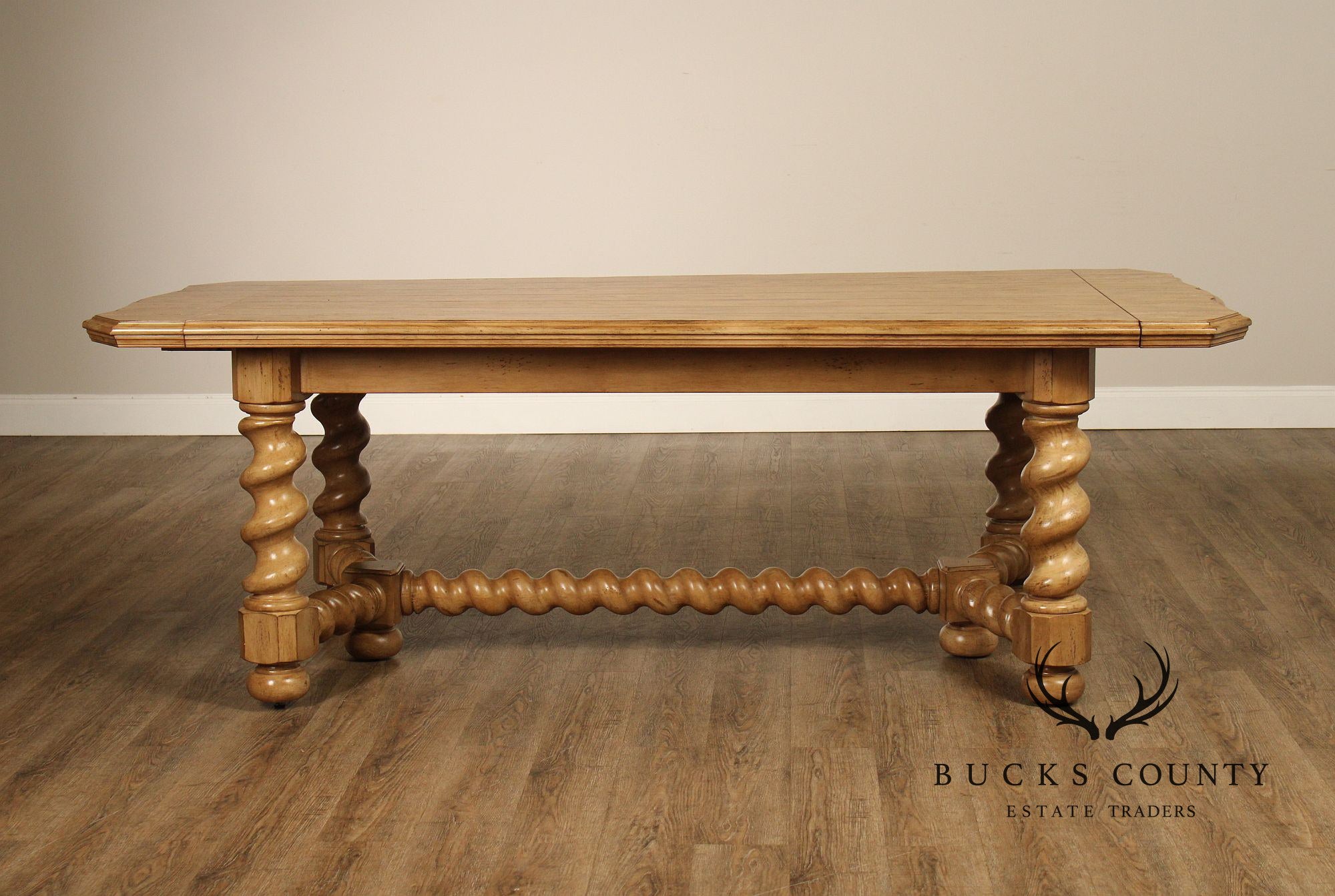 Bernhardt Spanish Revival Style Oak Extension Dining Table