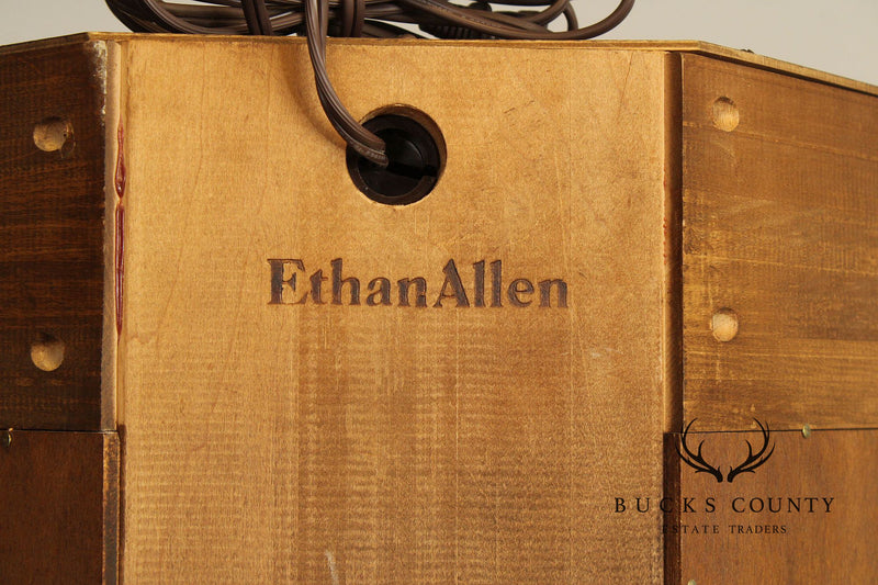 Ethan Allen Circa 1776 Maple Lighted Corner Cabinet