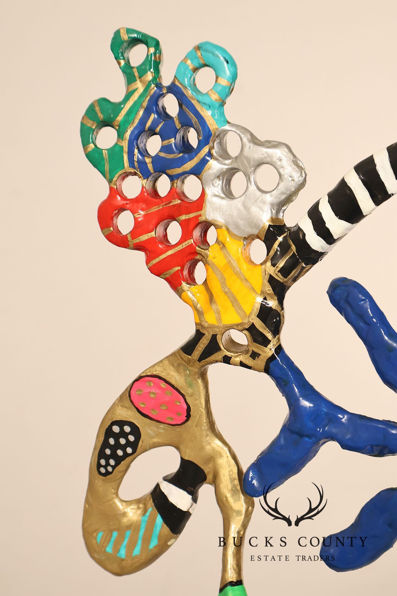 Dorit Levinstein Colorful Modern Mixed Media Sculpture On Lucite Base